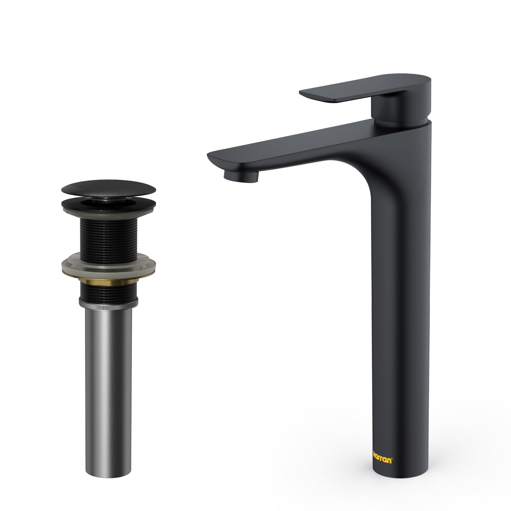Karran Kayes 1.2 GPM Single Lever Handle Lead-free Brass ADA Bathroom Faucet, Vessel, Matte Black, KBF422MB