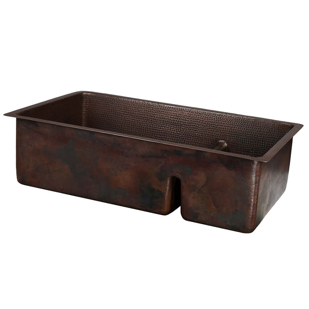 Alternate Image for Premier Copper Products 33" Copper Kitchen Sink, 70/30 Double Bowl, Oil Rubbed Bronze, K70DB33199-SD5