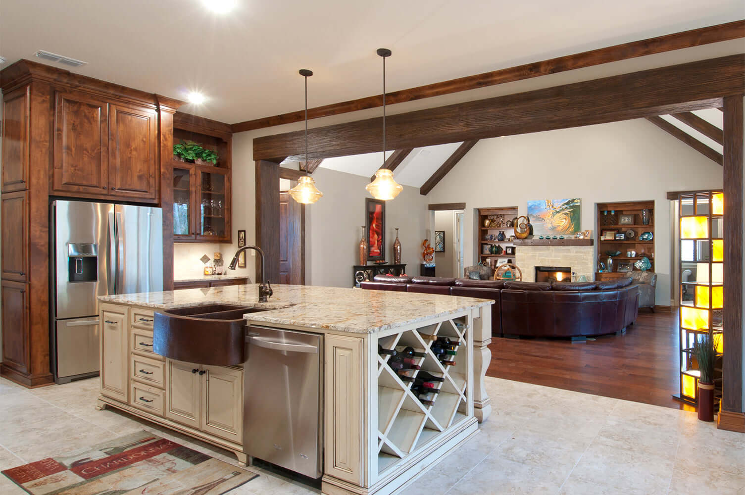 Alternate Image for Premier Copper Products 33" Copper Farmhouse Sink, 50/50 Double Bowl, Oil Rubbed Bronze, KA50RDB33249