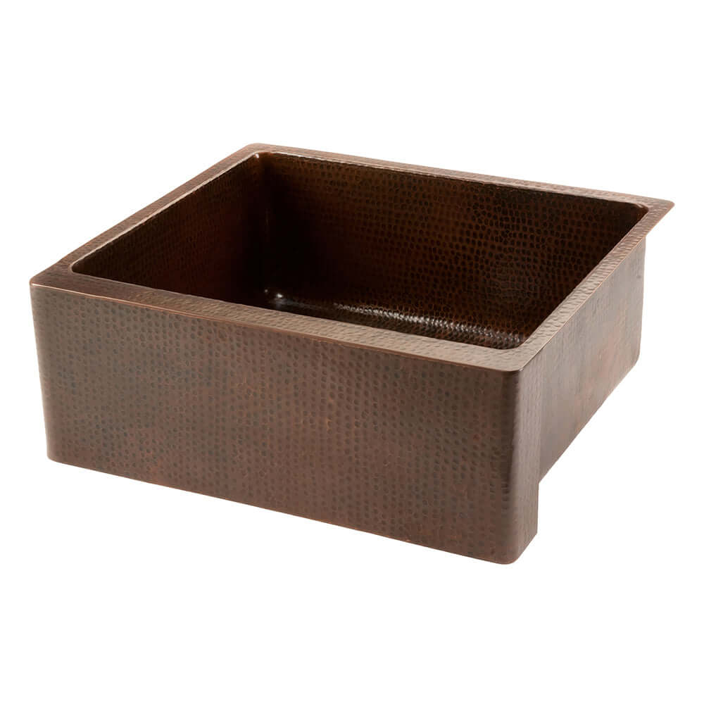 Alternate Image for Premier Copper Products 25" Copper Farmhouse Sink, Oil Rubbed Bronze, KASDB25229