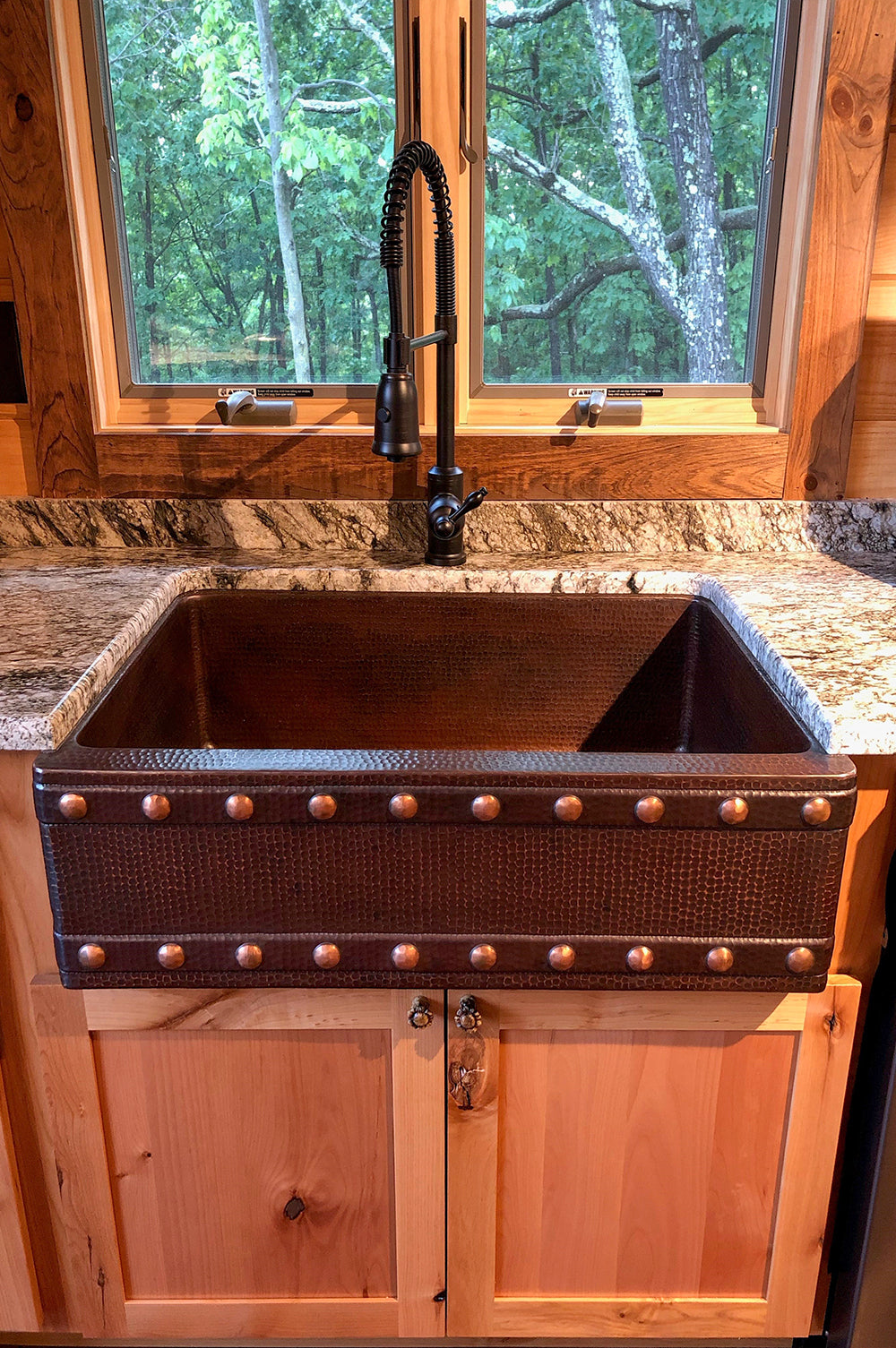 Alternate Image for Premier Copper Products 30" Copper Farmhouse Sink, Oil Rubbed Bronze, KASDB30229BS