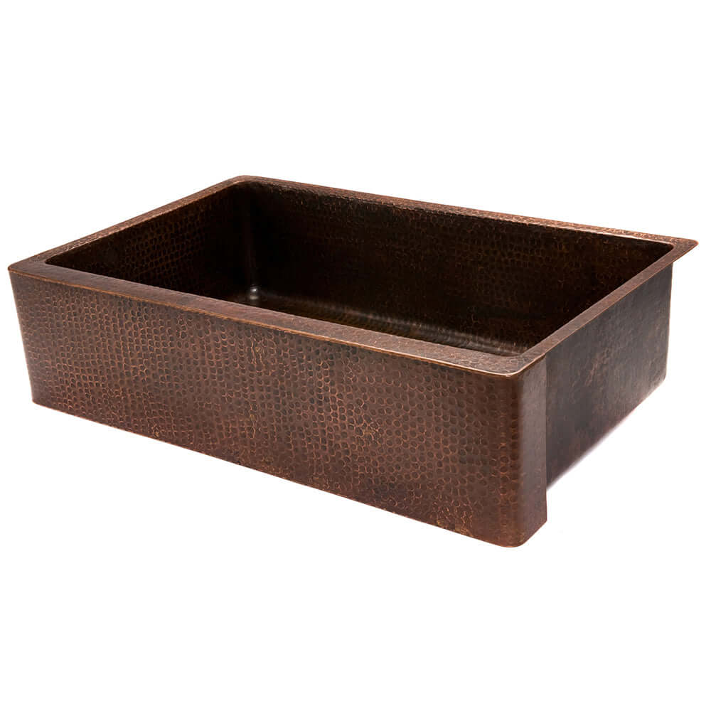 Alternate Image for Premier Copper Products 35" Copper Farmhouse Sink, Oil Rubbed Bronze, KASDB35229