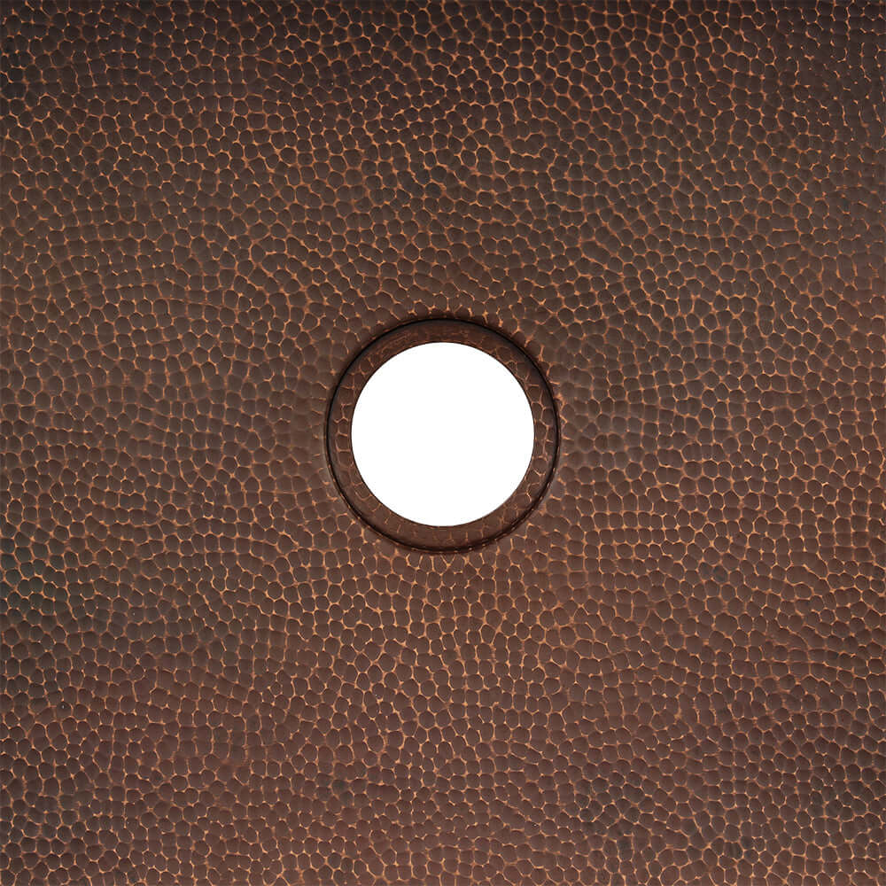 Alternate Image for Premier Copper Products 33" Hammered Copper Farmhouse Sink, Oil Rubbed Bronze, 14 Gauge, KASDBRH33229TR