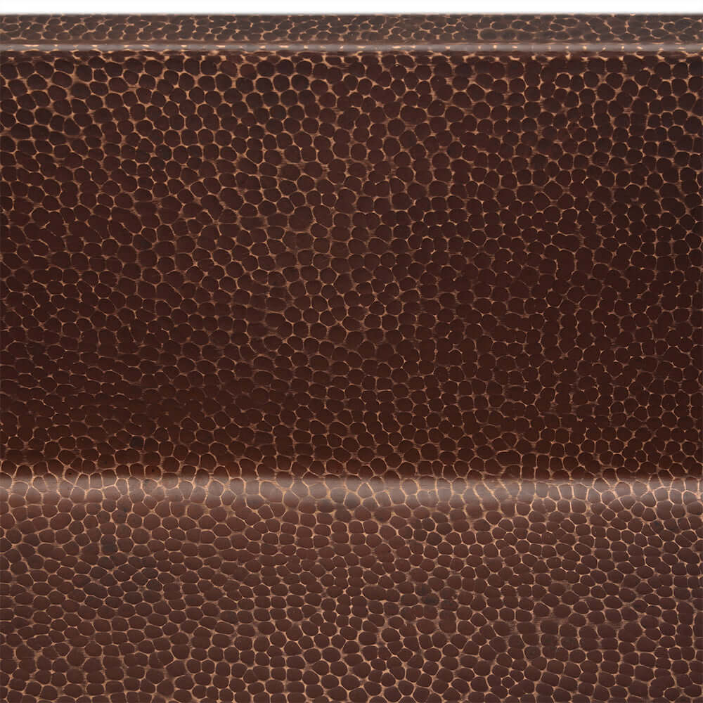 Alternate Image for Premier Copper Products 33" Hammered Copper Farmhouse Sink, Oil Rubbed Bronze, 14 Gauge, KASDBRH33229TR