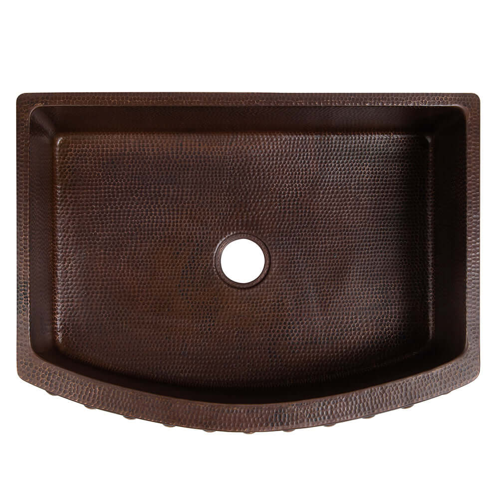 Alternate Image for Premier Copper Products 30" Copper Farmhouse Sink, Oil Rubbed Bronze, KASRDB30249BS