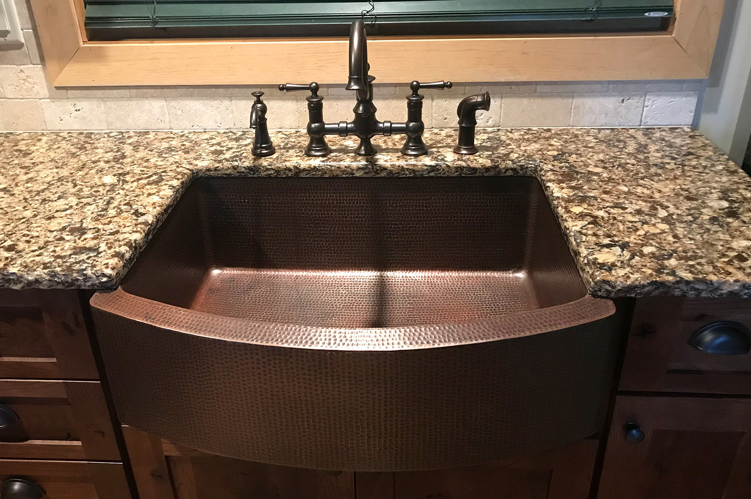 Alternate Image for Premier Copper Products 30" Copper Farmhouse Sink, Oil Rubbed Bronze, KASRDB30249