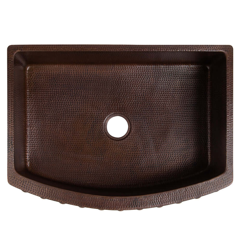 Alternate Image for Premier Copper Products 33" Copper Farmhouse Sink, Oil Rubbed Bronze, KASRDB33249BS