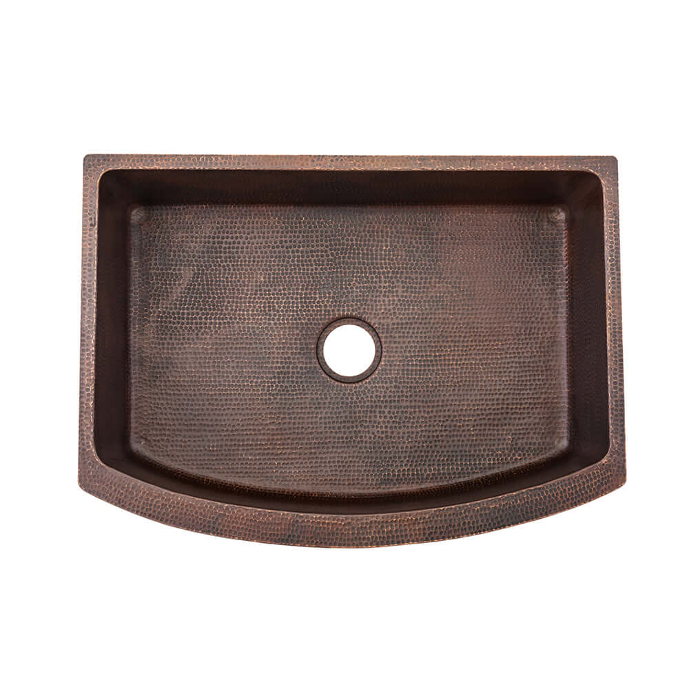Alternate Image for Premier Copper Products 33" Copper Farmhouse Sink, Oil Rubbed Bronze, KASRDB33249