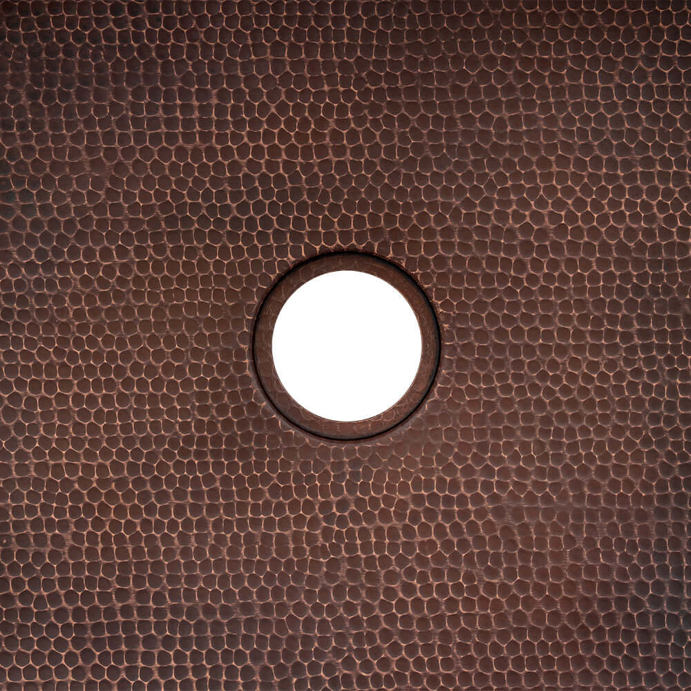 Alternate Image for Premier Copper Products 33" Hammered Copper Farmhouse Sink, Glazed White, 14 Gauge, KASWHT33229