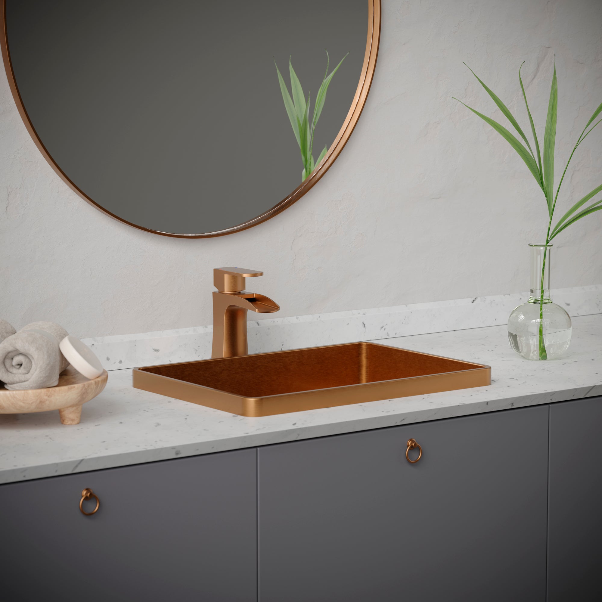 Alternate Image for Karran Kassel 1.2 GPM Single Lever Handle Lead-free Brass ADA Bathroom Faucet, Basin, Brushed Copper, KBF440BC