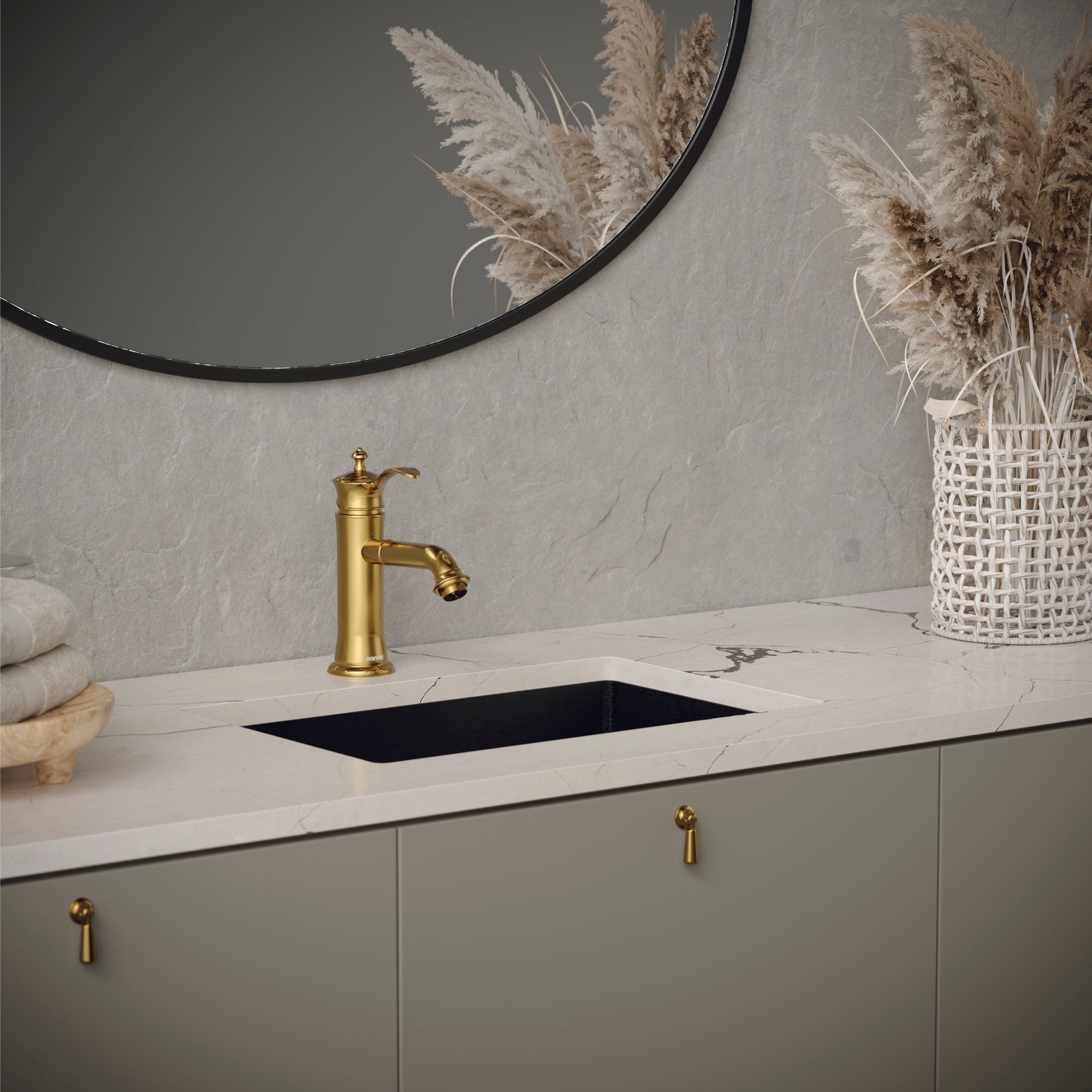 Alternate Image for Karran Vineyard 1.2 GPM Single Lever Handle Lead-free Brass ADA Bathroom Faucet, Basin, Gold, KBF470G