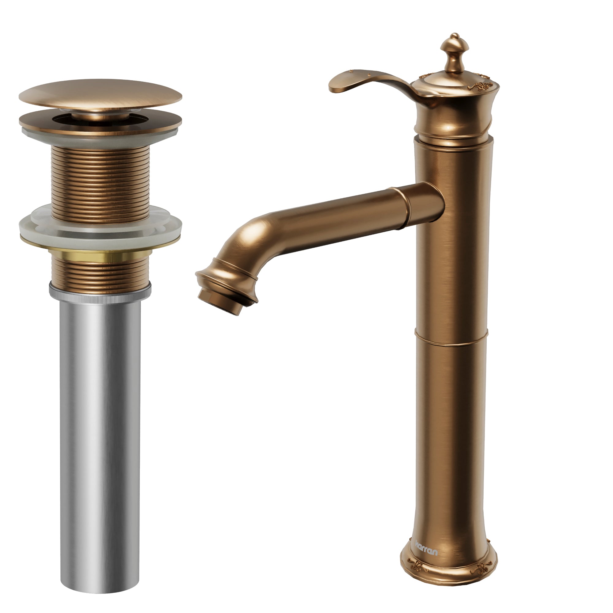 Alternate Image for Karran Vineyard 1.2 GPM Single Lever Handle Lead-free Brass ADA Bathroom Faucet, Vessel, Brushed Copper, KBF472BC