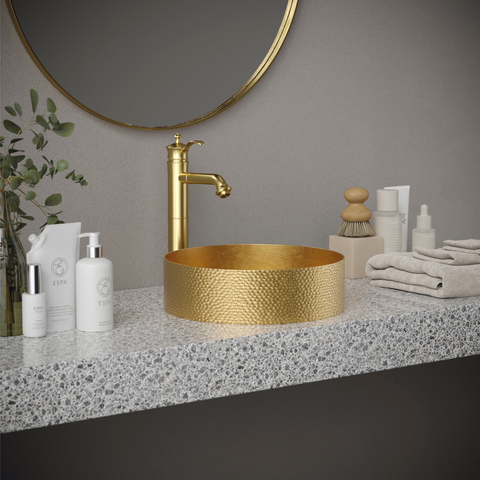 Alternate Image for Karran Vineyard 1.2 GPM Single Lever Handle Lead-free Brass ADA Bathroom Faucet, Vessel, Brushed Gold, KBF472BG