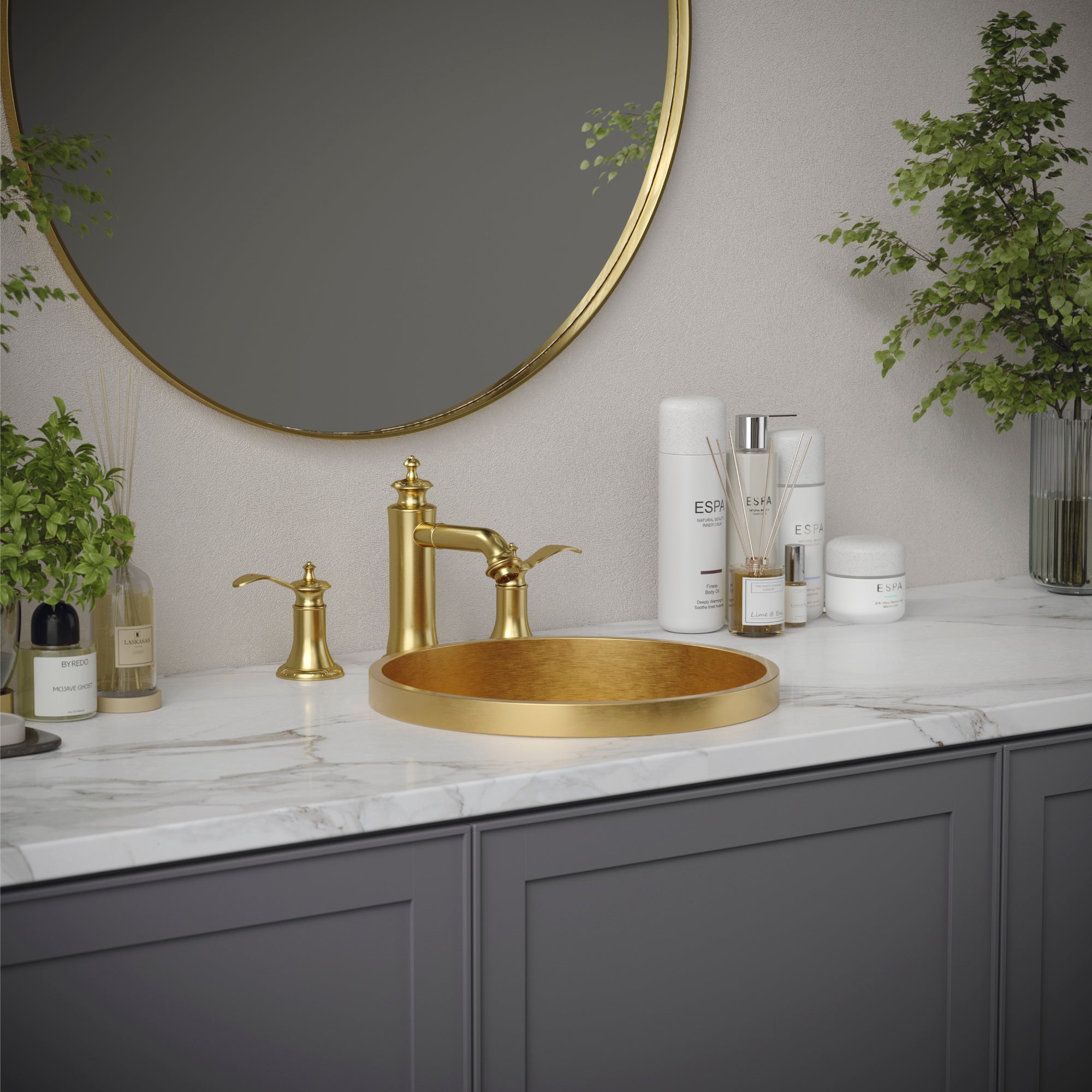 Alternate Image for Karran Vineyard 1.2 GPM Double Lever Handle Lead-free Brass ADA Bathroom Faucet, Widespread, Brushed Gold, KBF474BG