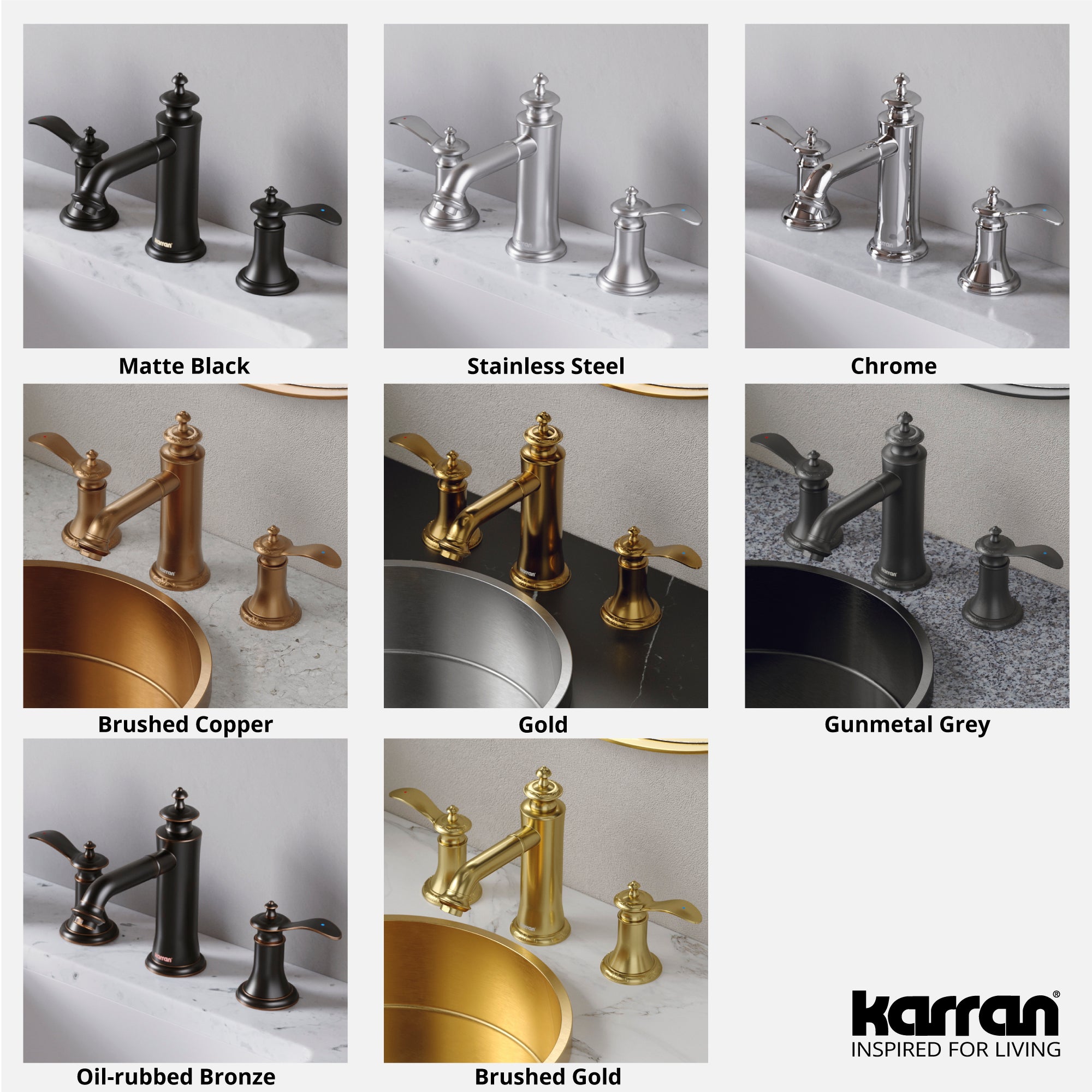 Alternate Image for Karran Vineyard 1.2 GPM Double Lever Handle Lead-free Brass ADA Bathroom Faucet, Widespread, Gold, KBF474G