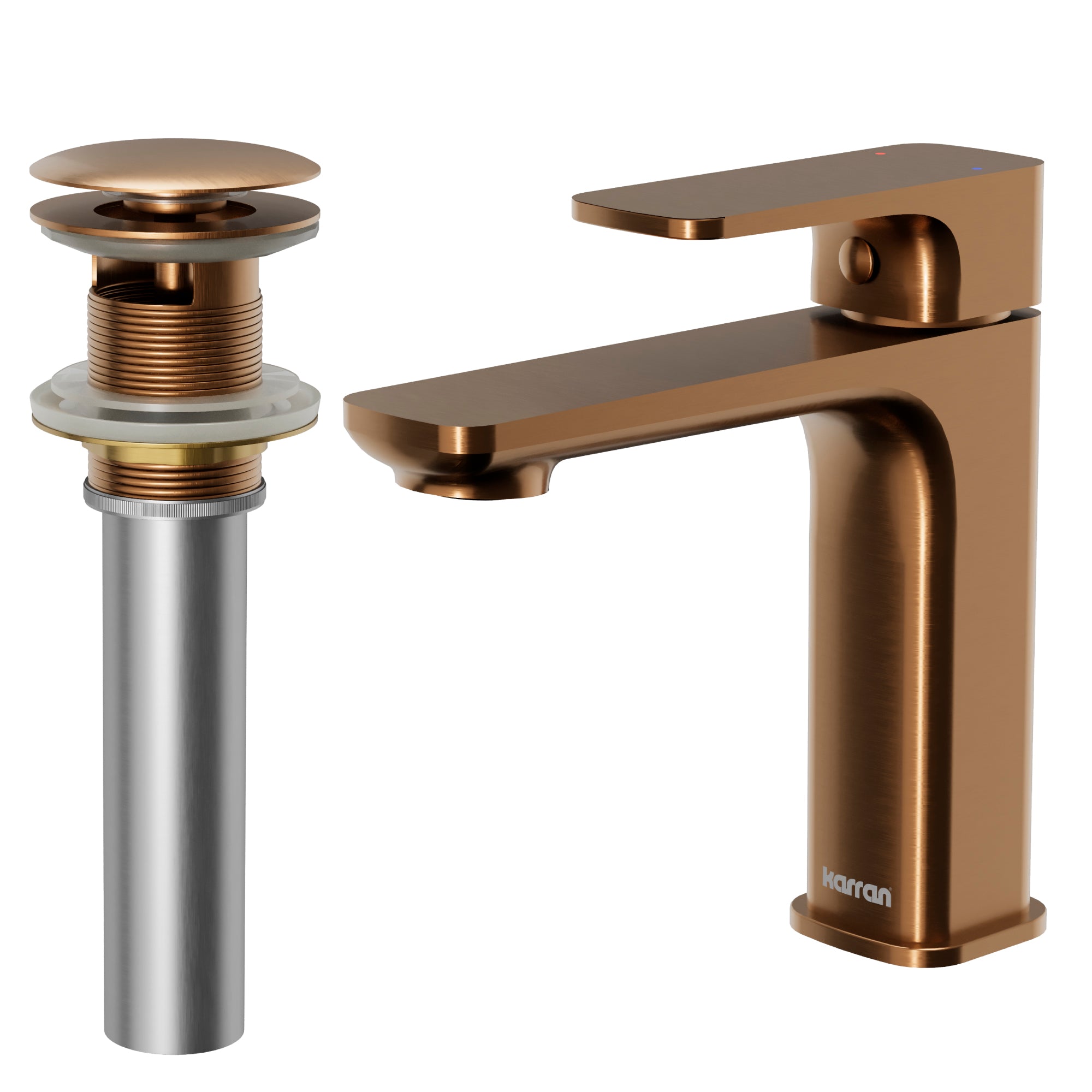 Alternate Image for Karran Venda 1.2 GPM Single Lever Handle Lead-free Brass ADA Bathroom Faucet, Basin, Brushed Copper, KBF510BC