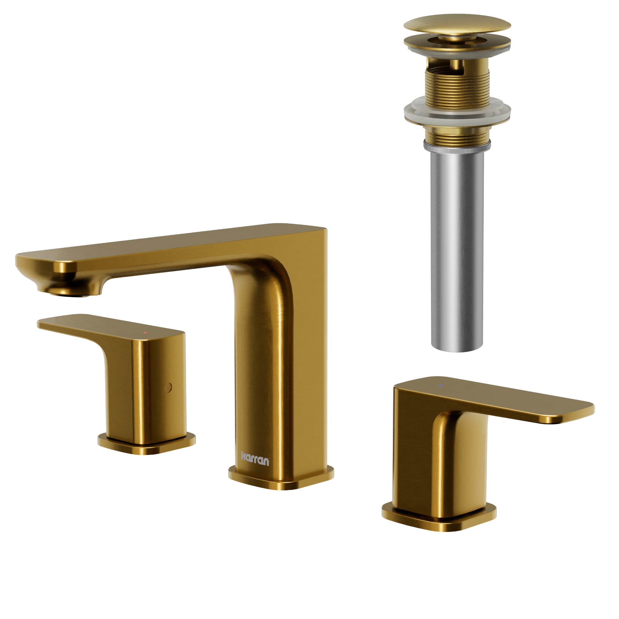 Alternate Image for Karran Venda 1.2 GPM Double Lever Handle Lead-free Brass ADA Bathroom Faucet, Widespread, Gold, KBF514G