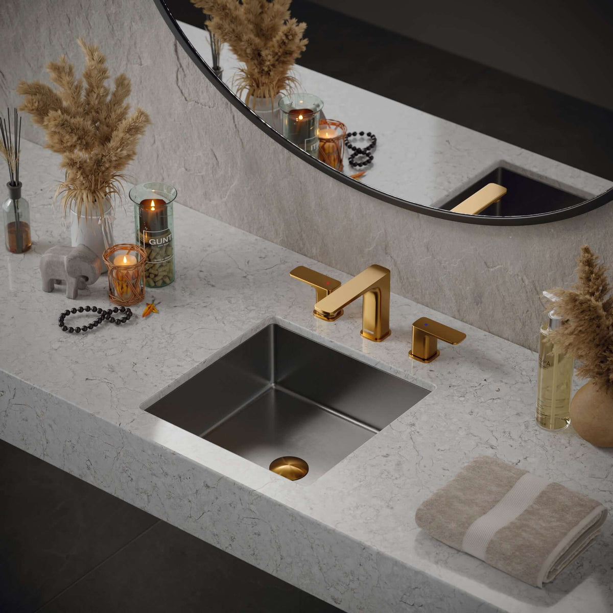 Alternate Image for Karran Venda 1.2 GPM Double Lever Handle Lead-free Brass ADA Bathroom Faucet, Widespread, Gold, KBF514G