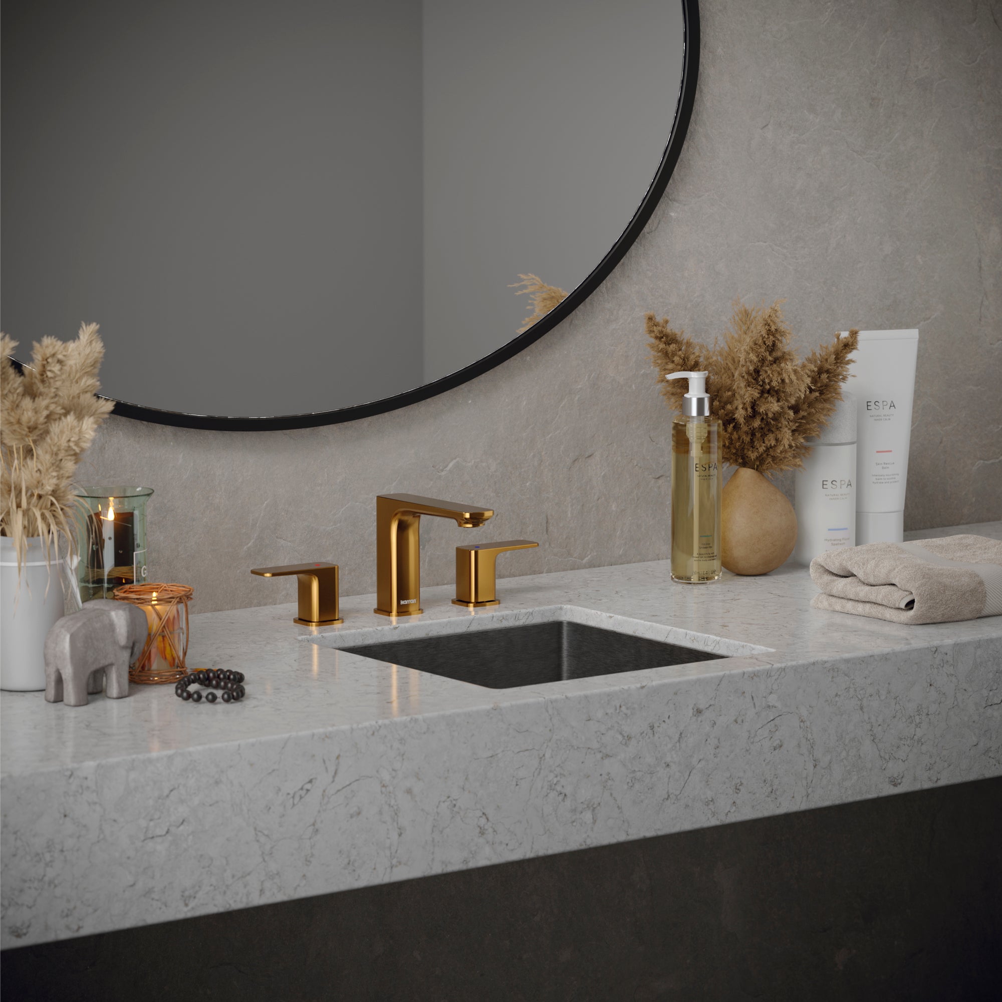 Alternate Image for Karran Venda 1.2 GPM Double Lever Handle Lead-free Brass ADA Bathroom Faucet, Widespread, Gold, KBF514G