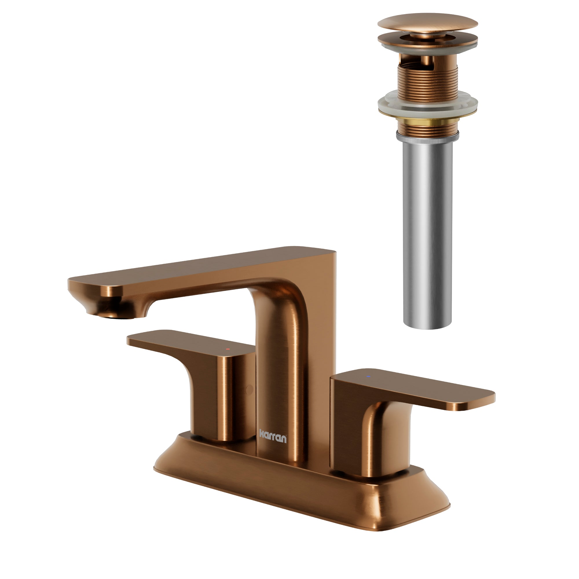 Alternate Image for Karran Venda 1.2 GPM Double Lever Handle Lead-free Brass ADA Bathroom Faucet, Centerset, Brushed Copper, KBF516BC