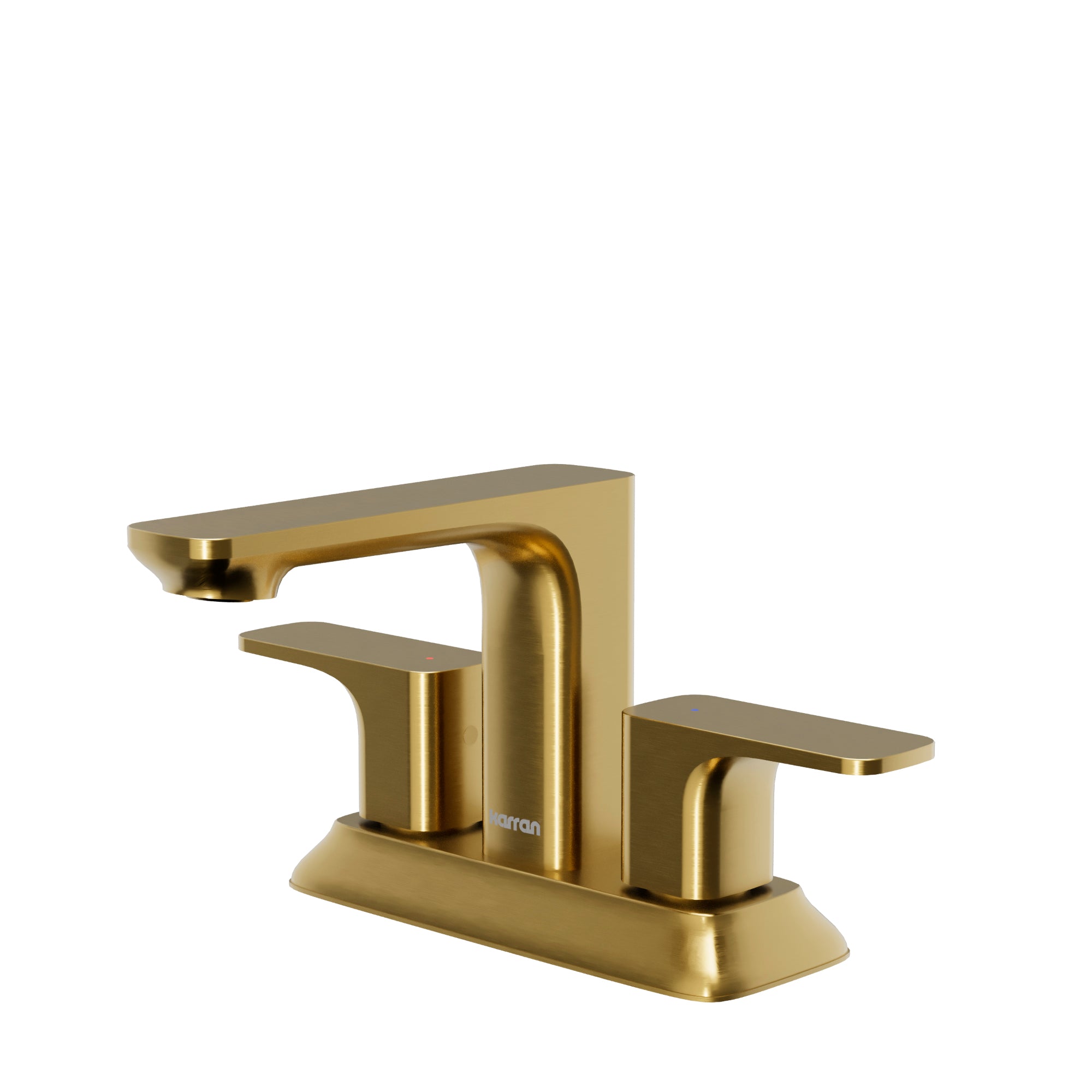 Karran Venda 1.2 GPM Double Lever Handle Lead-free Brass ADA Bathroom Faucet, Centerset, Brushed Gold, KBF516BG