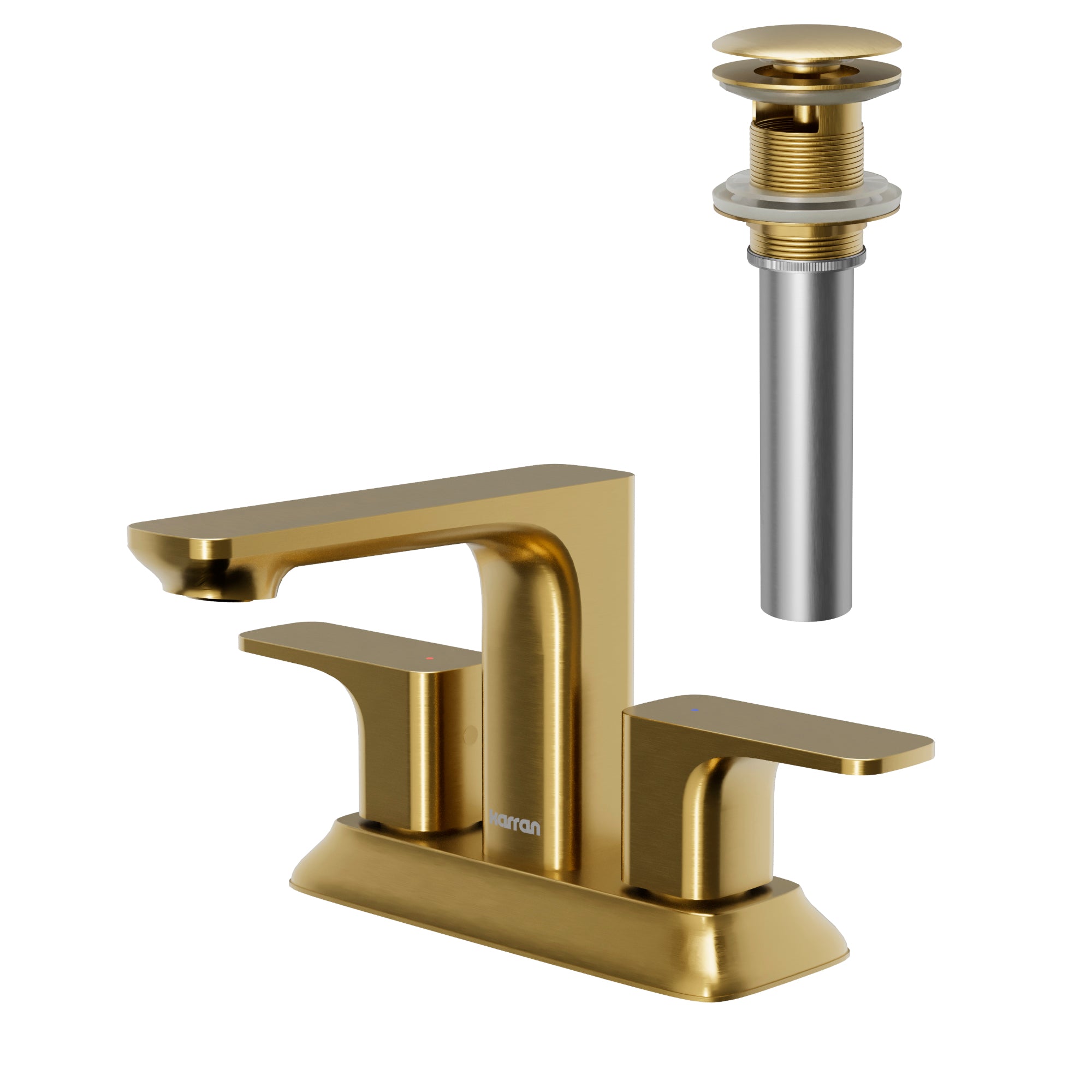 Alternate Image for Karran Venda 1.2 GPM Double Lever Handle Lead-free Brass ADA Bathroom Faucet, Centerset, Brushed Gold, KBF516BG