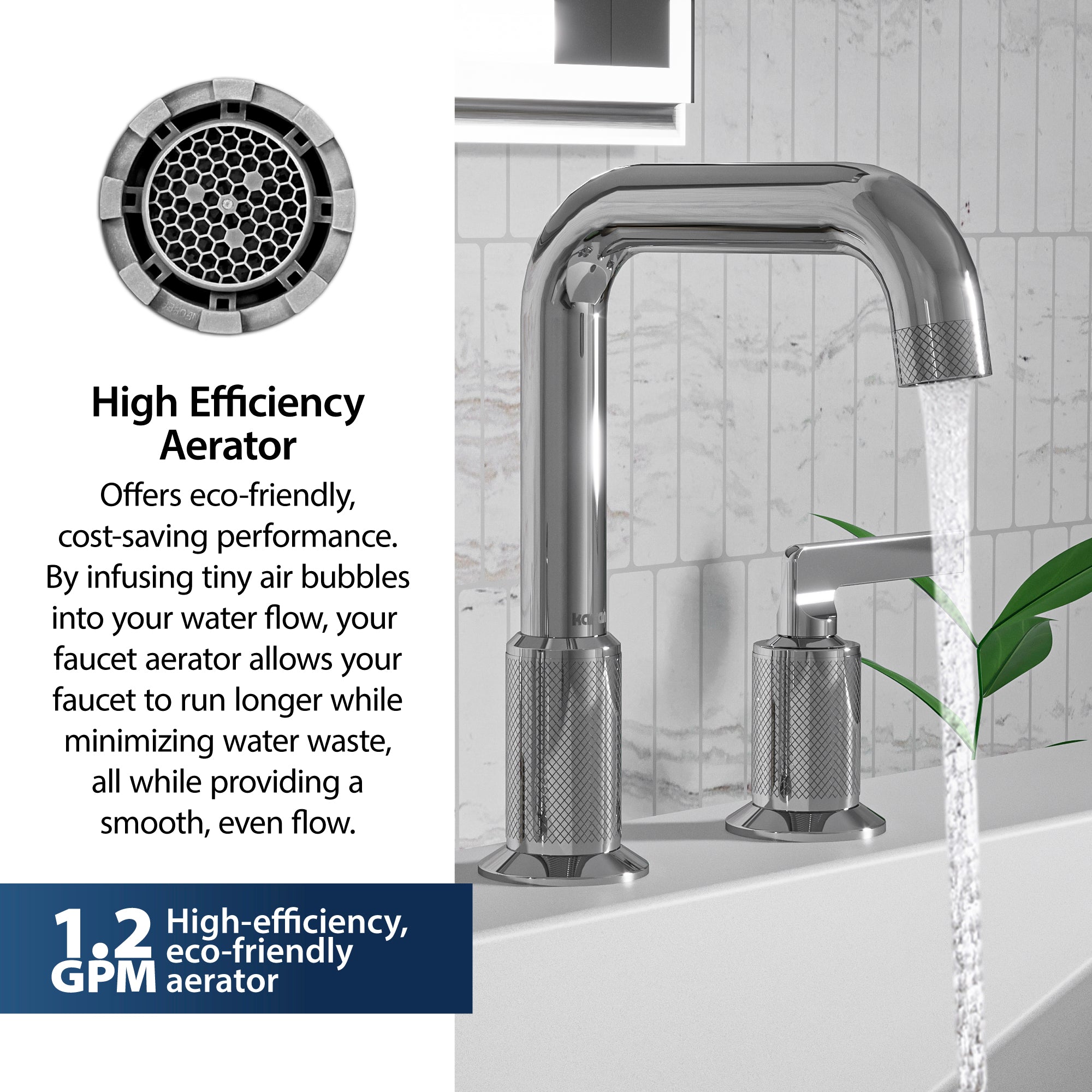 Alternate Image for Karran Gillingham 1.2 GPM Double Lever Handle Lead-free Brass ADA Bathroom Faucet, Widespread, Chrome, KBF534C