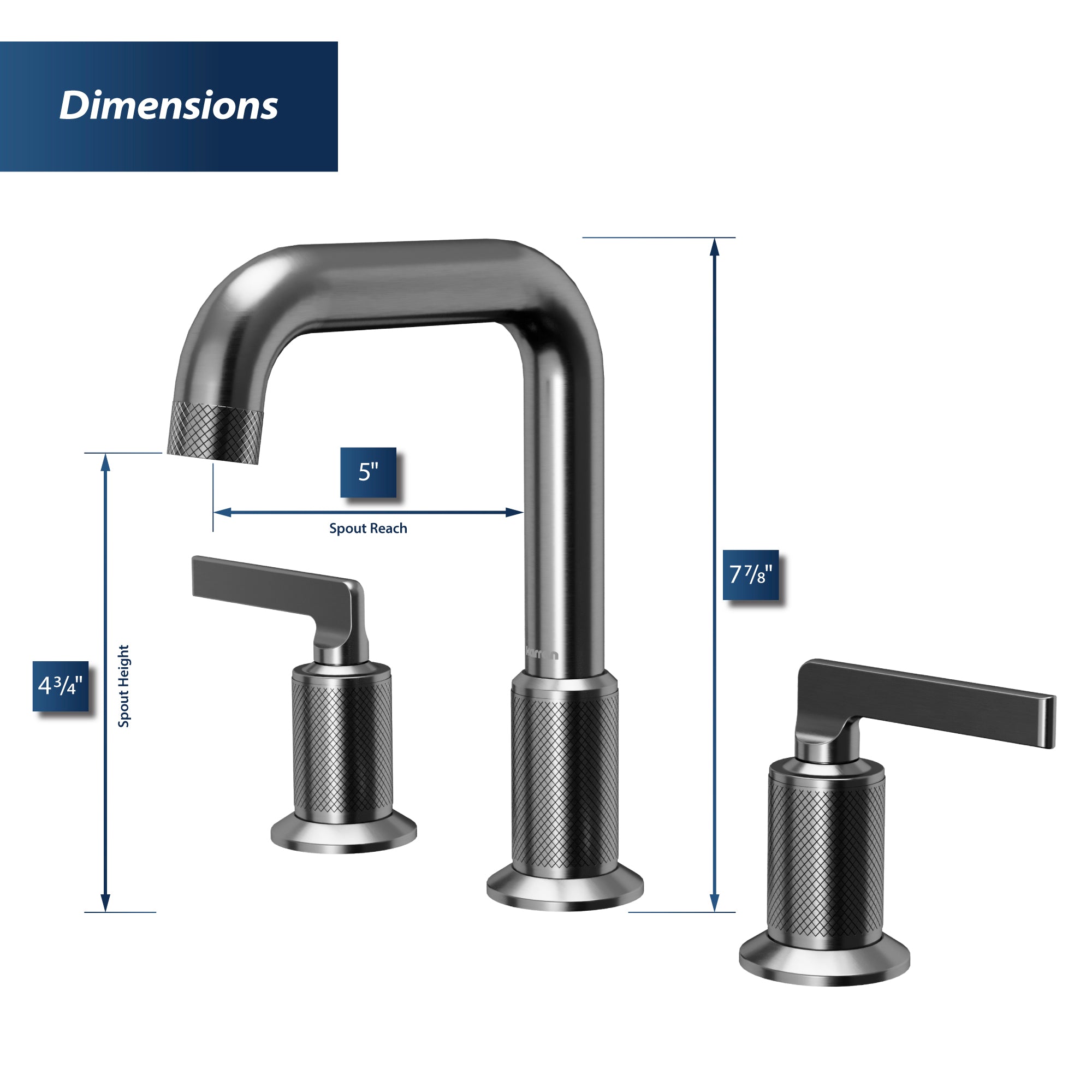 Alternate Image for Karran Gillingham 1.2 GPM Double Lever Handle Lead-free Brass ADA Bathroom Faucet, Widespread, Gunmetal Grey, KBF534GG