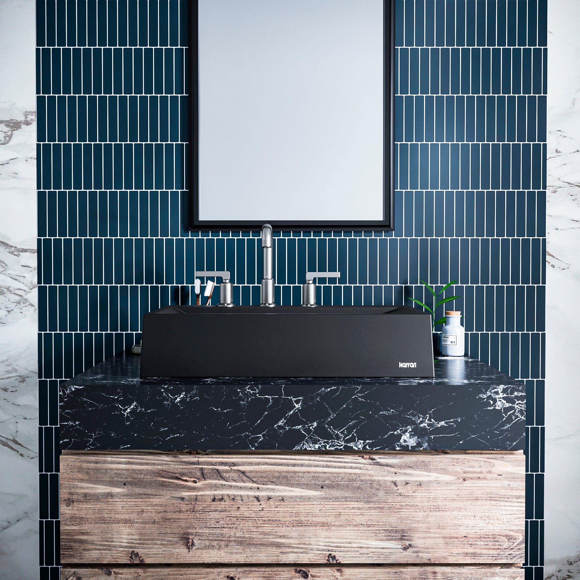 Alternate Image for Karran Gillingham 1.2 GPM Double Lever Handle Lead-free Brass ADA Bathroom Faucet, Widespread, Gunmetal Grey, KBF534GG