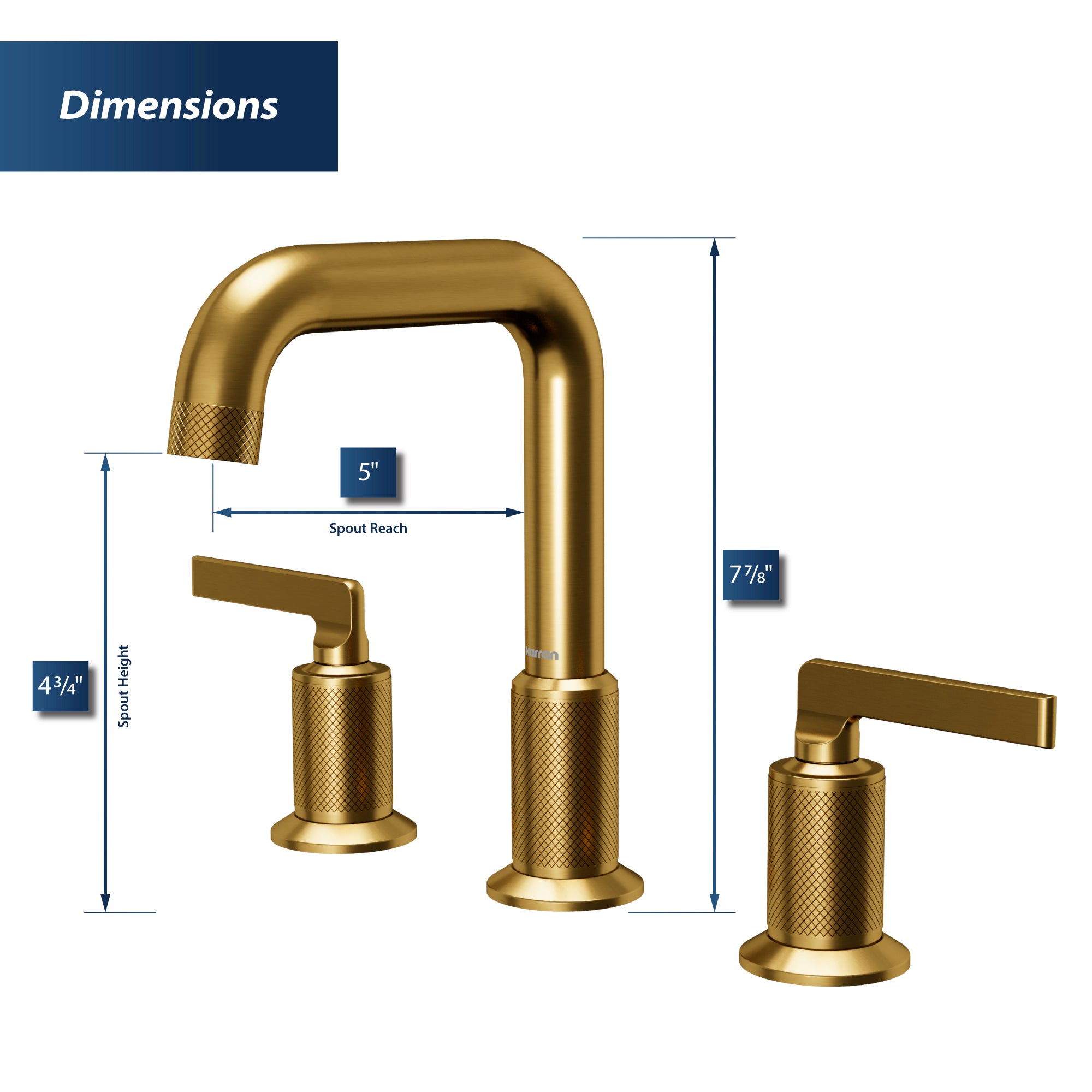 Alternate Image for Karran Gillingham 1.2 GPM Double Lever Handle Lead-free Brass ADA Bathroom Faucet, Widespread, Gold, KBF534G