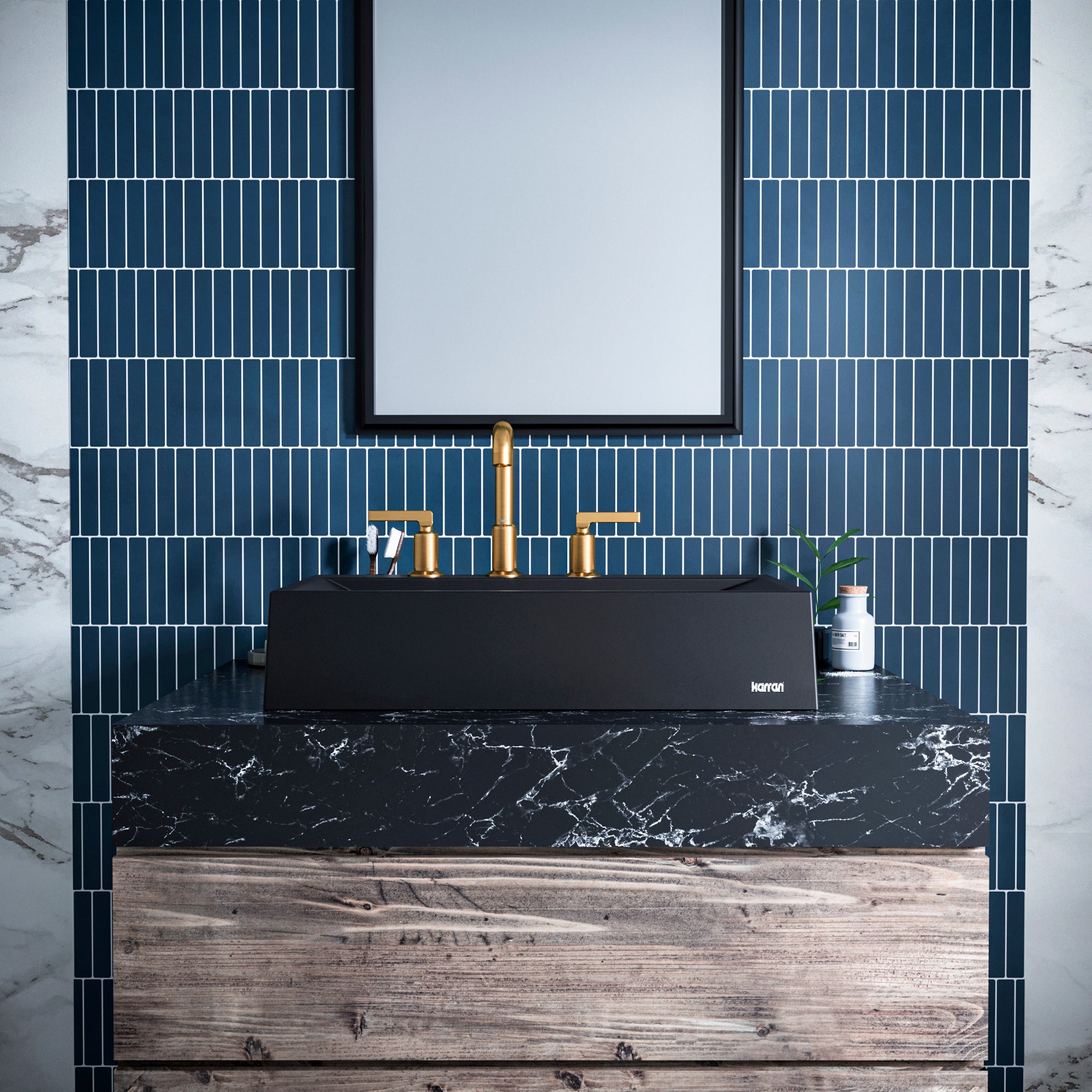 Alternate Image for Karran Gillingham 1.2 GPM Double Lever Handle Lead-free Brass ADA Bathroom Faucet, Widespread, Gold, KBF534G