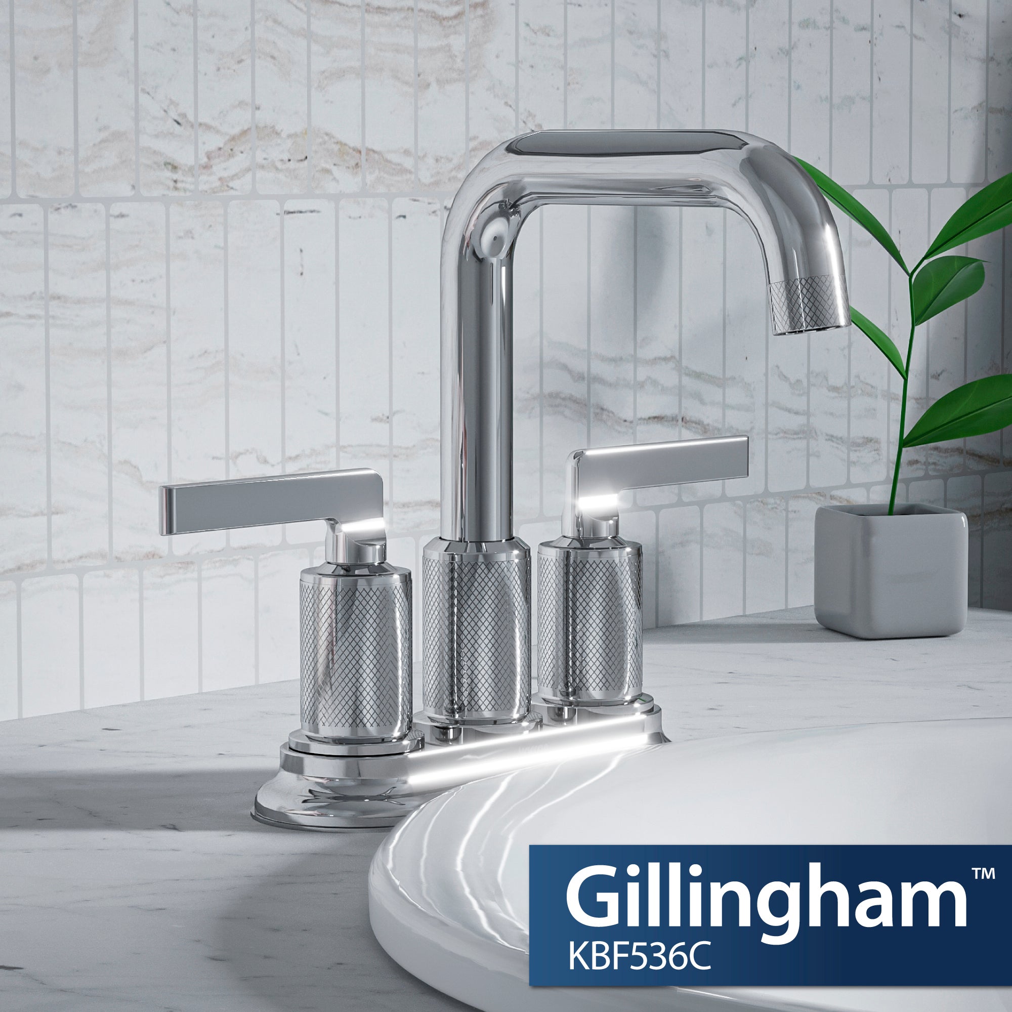 Alternate Image for Karran Gillingham 1.2 GPM Double Lever Handle Lead-free Brass ADA Bathroom Faucet, Centerset, Chrome, KBF536C
