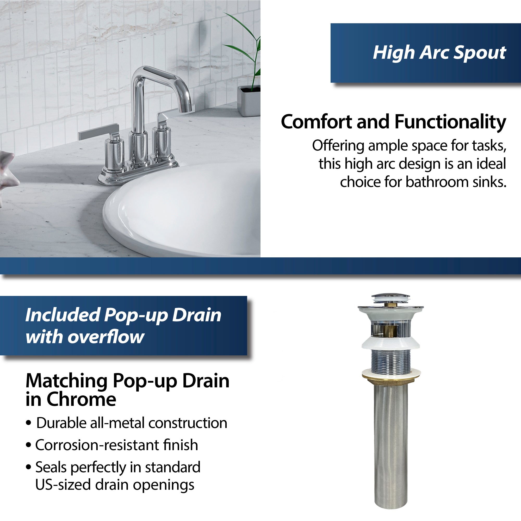 Alternate Image for Karran Gillingham 1.2 GPM Double Lever Handle Lead-free Brass ADA Bathroom Faucet, Centerset, Chrome, KBF536C