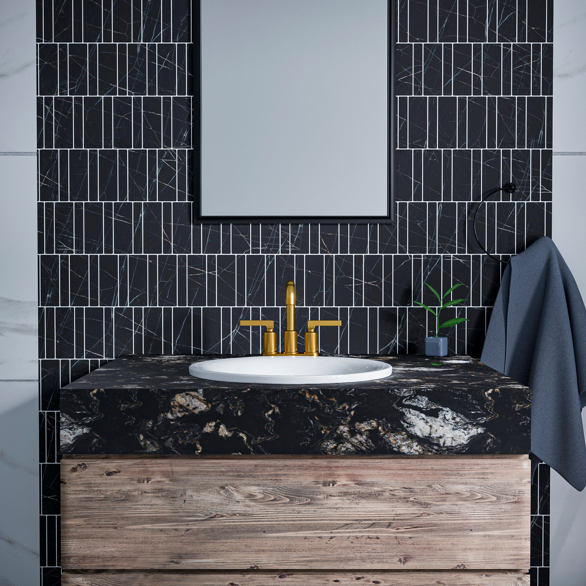 Alternate Image for Karran Gillingham 1.2 GPM Double Lever Handle Lead-free Brass ADA Bathroom Faucet, Centerset, Gold, KBF536G