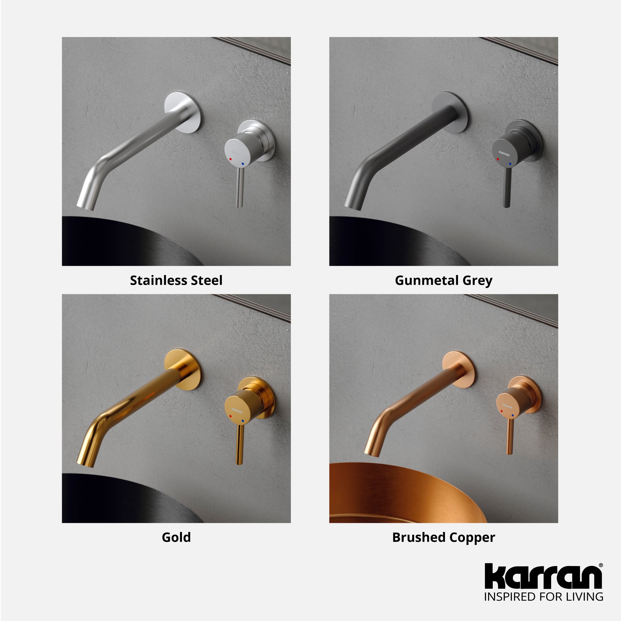 Alternate Image for Karran Grantham 1.5 GPM Single Lever Handle Lead-free Brass ADA Bathroom Faucet, Wall Mounted, Gold, KBF610G