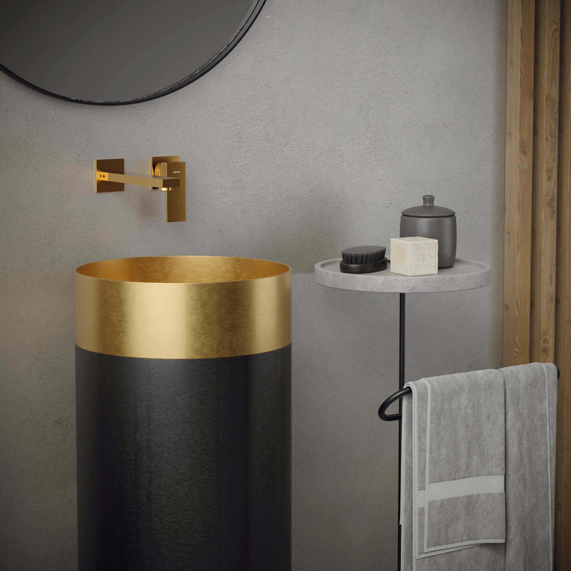 Alternate Image for Karran Alberton 1.5 GPM Single Lever Handle Lead-free Brass ADA Bathroom Faucet, Wall Mounted, Gold, KBF620G