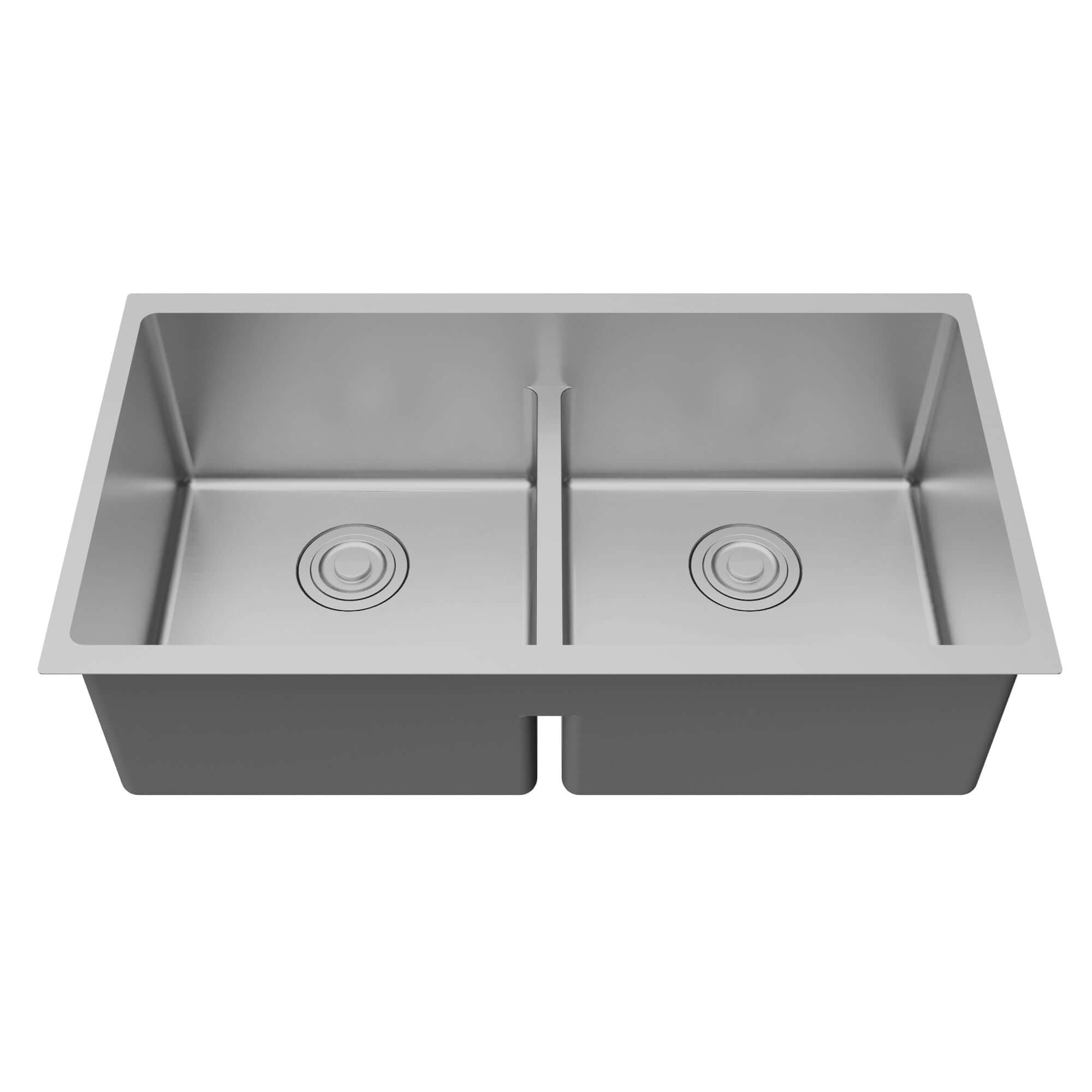 Alternate Image for Karran Fusion 33" Undermount Stainless Steel ADA Kitchen Sink with Accessories, 50/50 Double Bowl, 16 Gauge, UUMDB3321-PK1