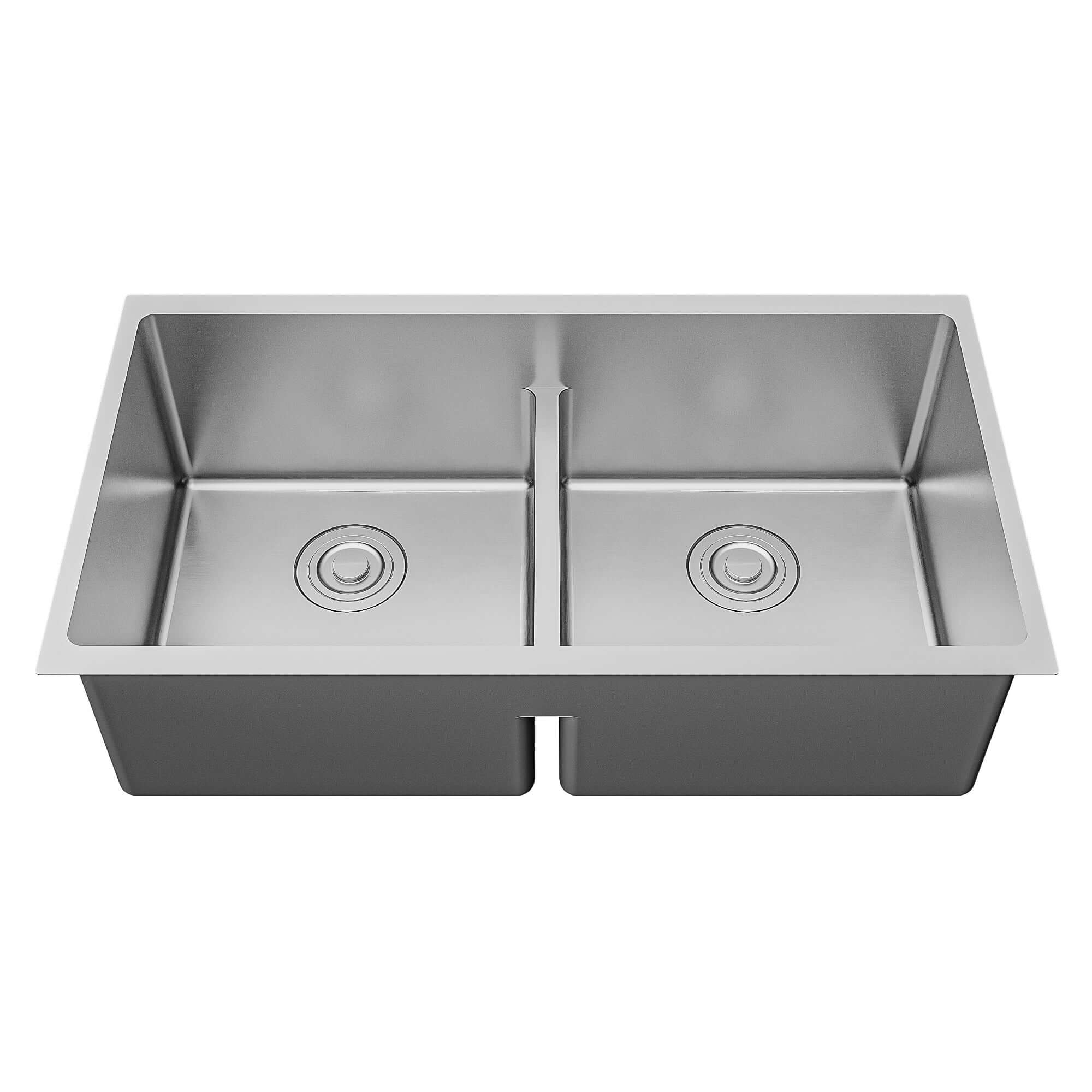 Alternate Image for Karran Fusion 33" Undermount Stainless Steel ADA Workstation Kitchen Sink with Accessories, 50/50 Double Bowl, 16 Gauge, UUMDB3322-PK1