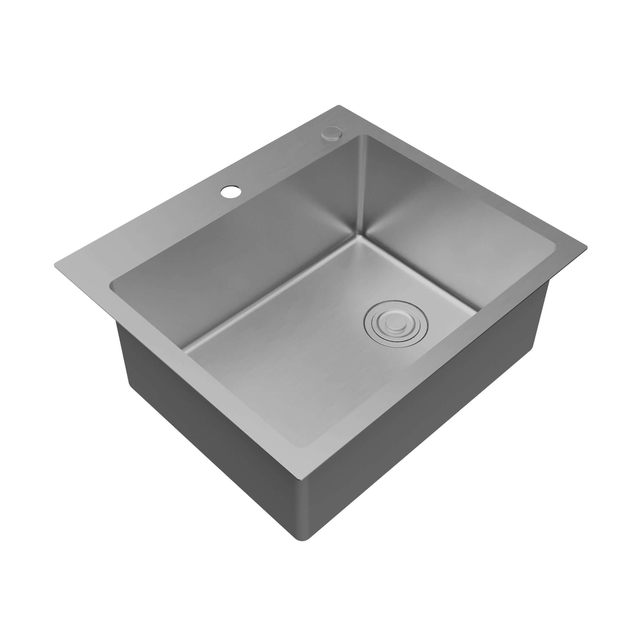 Alternate Image for Karran Fusion 25" Drop In/Topmount Stainless Steel ADA Kitchen Sink with Accessories, 16 Gauge, TMSB2531-PK1
