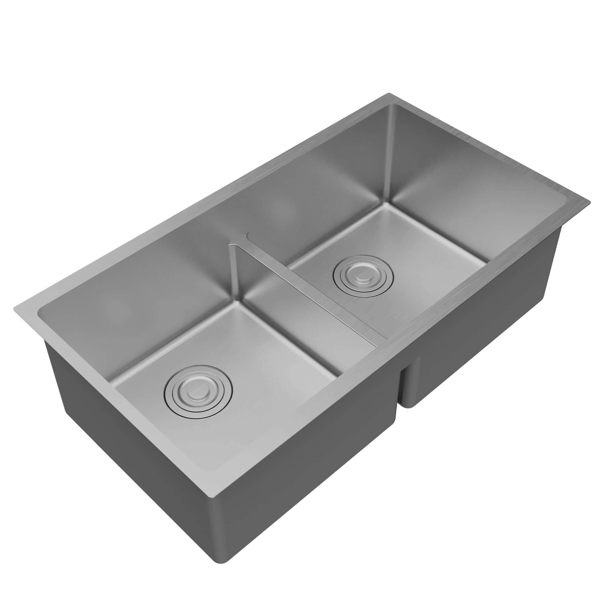 Alternate Image for Karran Fusion 33" Undermount Stainless Steel ADA Kitchen Sink with Accessories, 50/50 Double Bowl, 16 Gauge, UUMDB3321-PK1