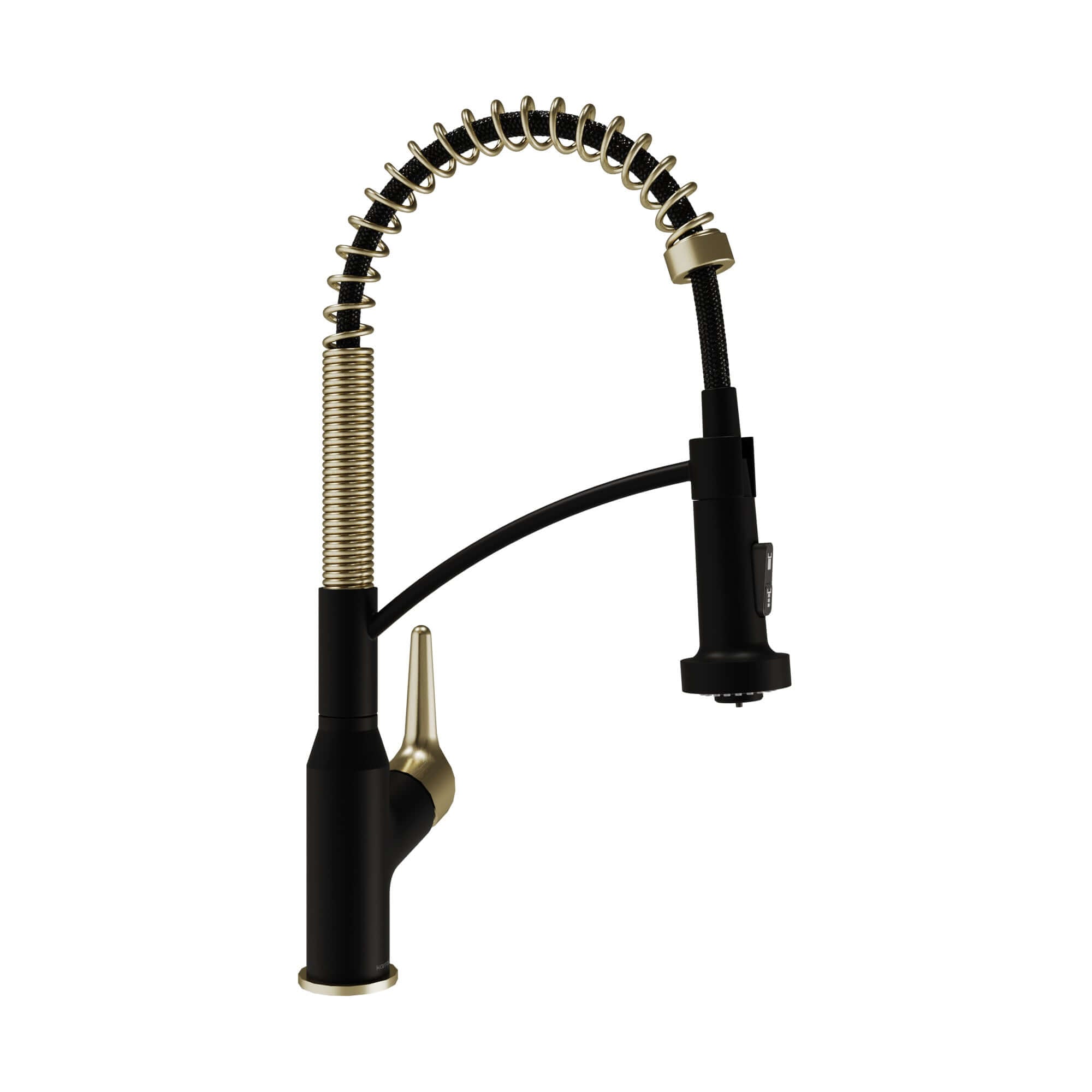 Alternative View of Karran Scottsdale 1.8 GPM Single Lever Handle Lead-free Brass ADA Kitchen Faucet, Pull-Down, Matte Black & Spot-Free Brushed Gold, KKF210MBSFBG