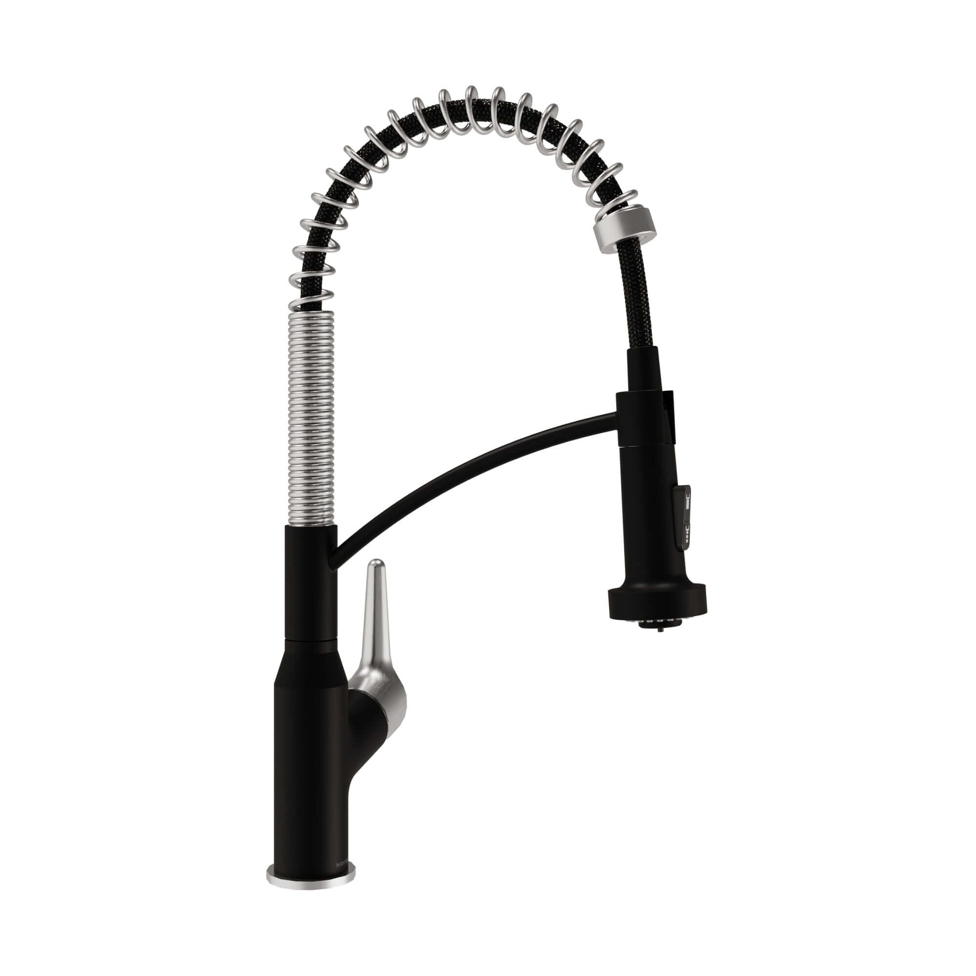 Alternate Image for Karran Scottsdale 1.8 GPM Single Lever Handle Lead-free Brass ADA Kitchen Faucet, Pull-Down, Matte Black & Spot-Free Stainless Steel, KKF210MBSFSS