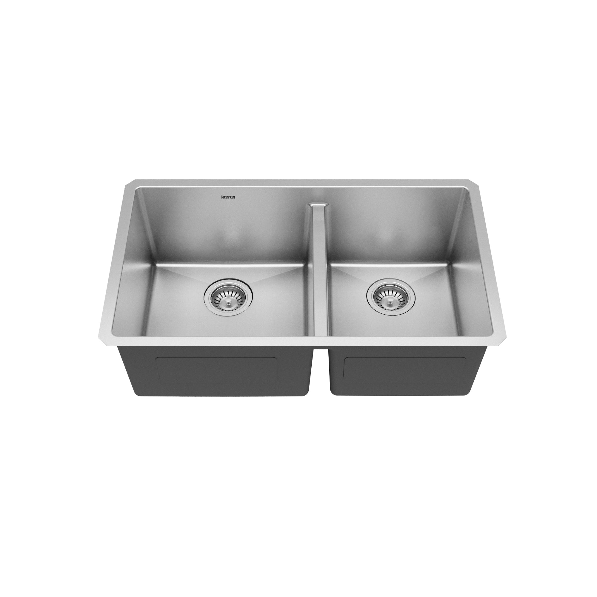 Alternative View of Karran 32" Undermount Stainless Steel Kitchen Sink with Accessories, 60/40 Double Bowl, 16 Gauge, EL-77-PK1
