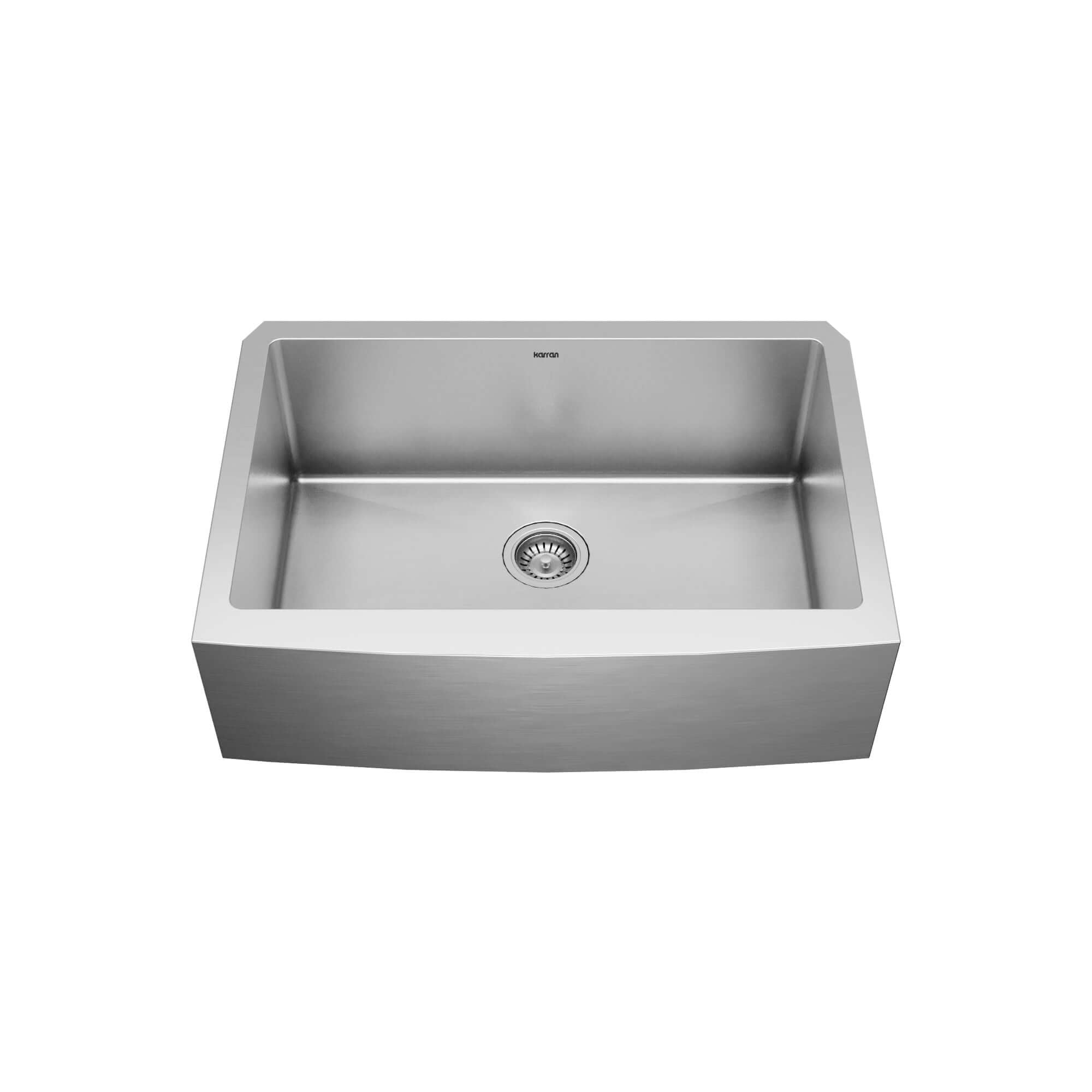 Alternative View of Karran 30" Stainless Steel Farmhouse Sink, 16 Gauge, EL-82-PK1