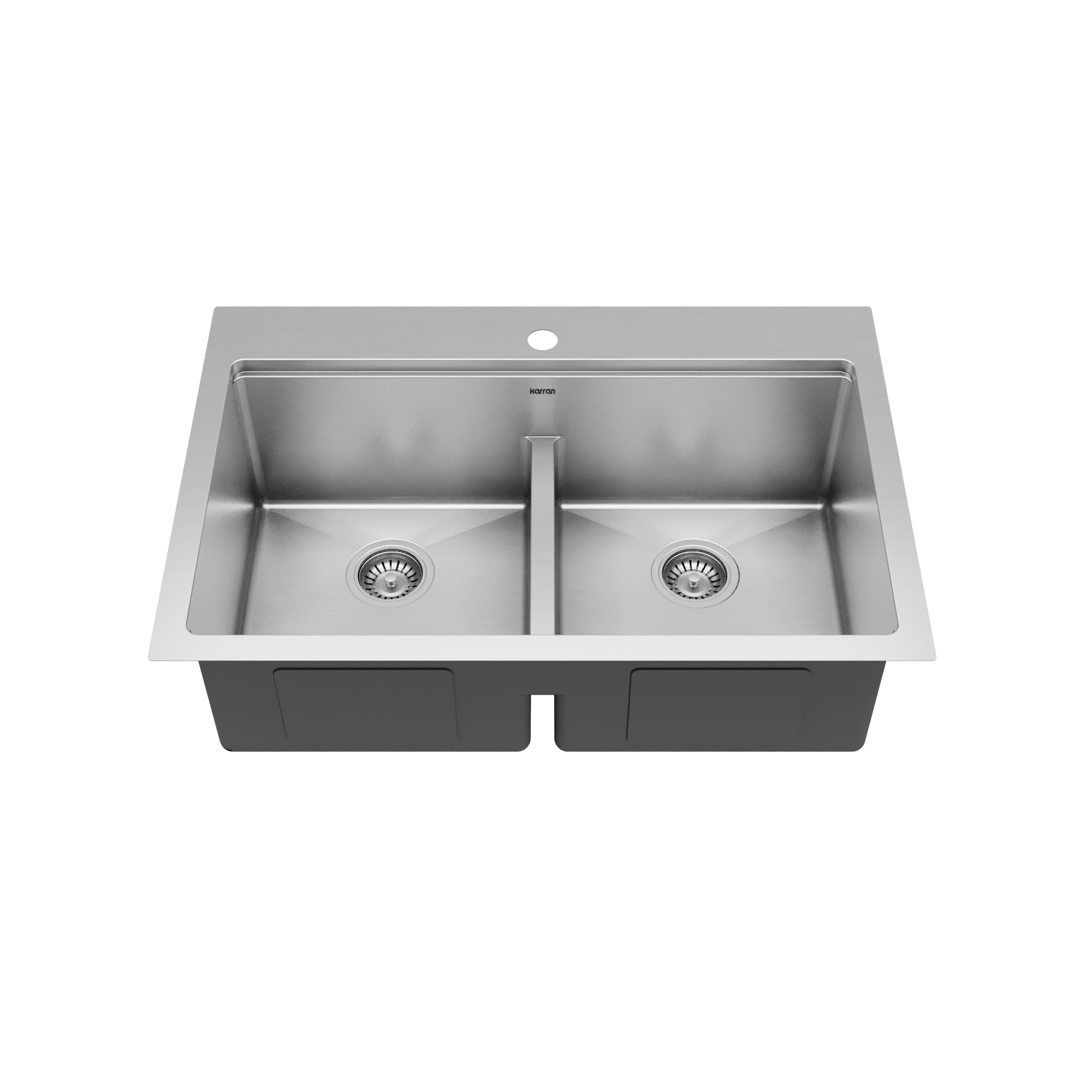 Alternative View of Karran Elite Workstation 33" Drop In/Topmount Stainless Steel Workstation Kitchen Sink with Accessories, 50/50 Double Bowl, 16 Gauge, WST-28-PK1