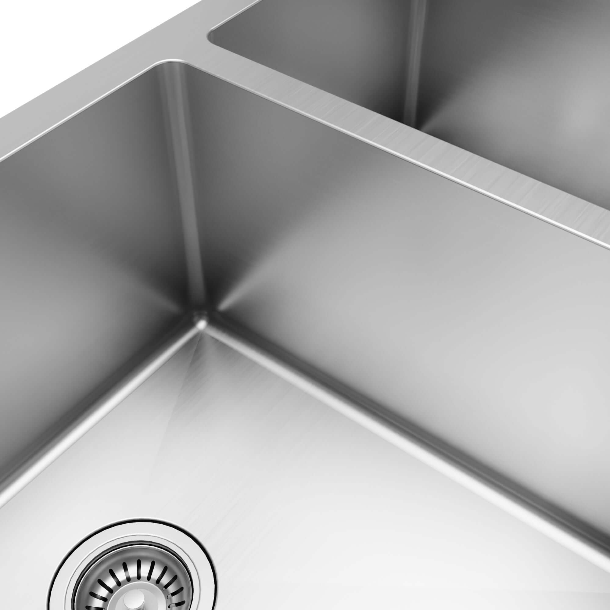 Alternative View of Karran 33" Stainless Steel Farmhouse Sink with Accessories, 60/40 Double Bowl, 16 Gauge, EL-86-PK1