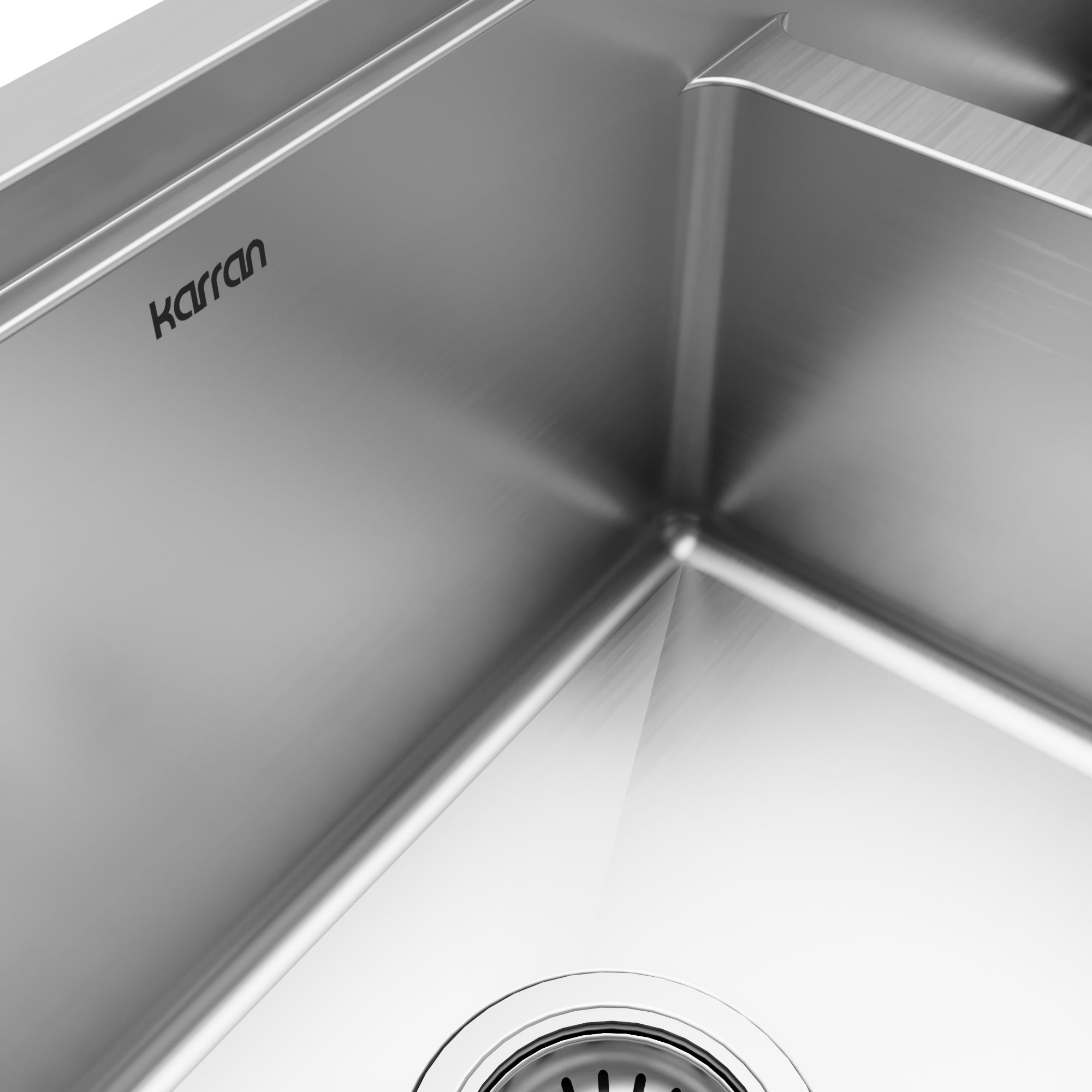 Karran elite workstation 32 stainless steel kitchen sink with faucet 60/40 double bowl product image