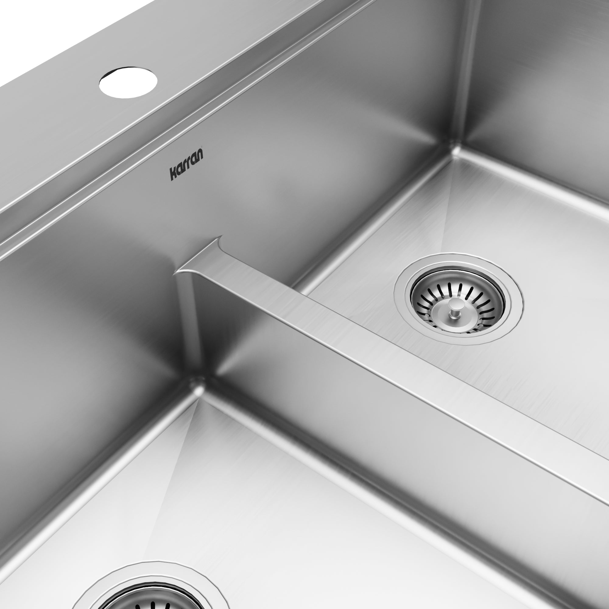 Alternative View of Karran Elite Workstation 33" Drop In/Topmount Stainless Steel Workstation Kitchen Sink with Accessories, 50/50 Double Bowl, 16 Gauge, WST-28-PK1