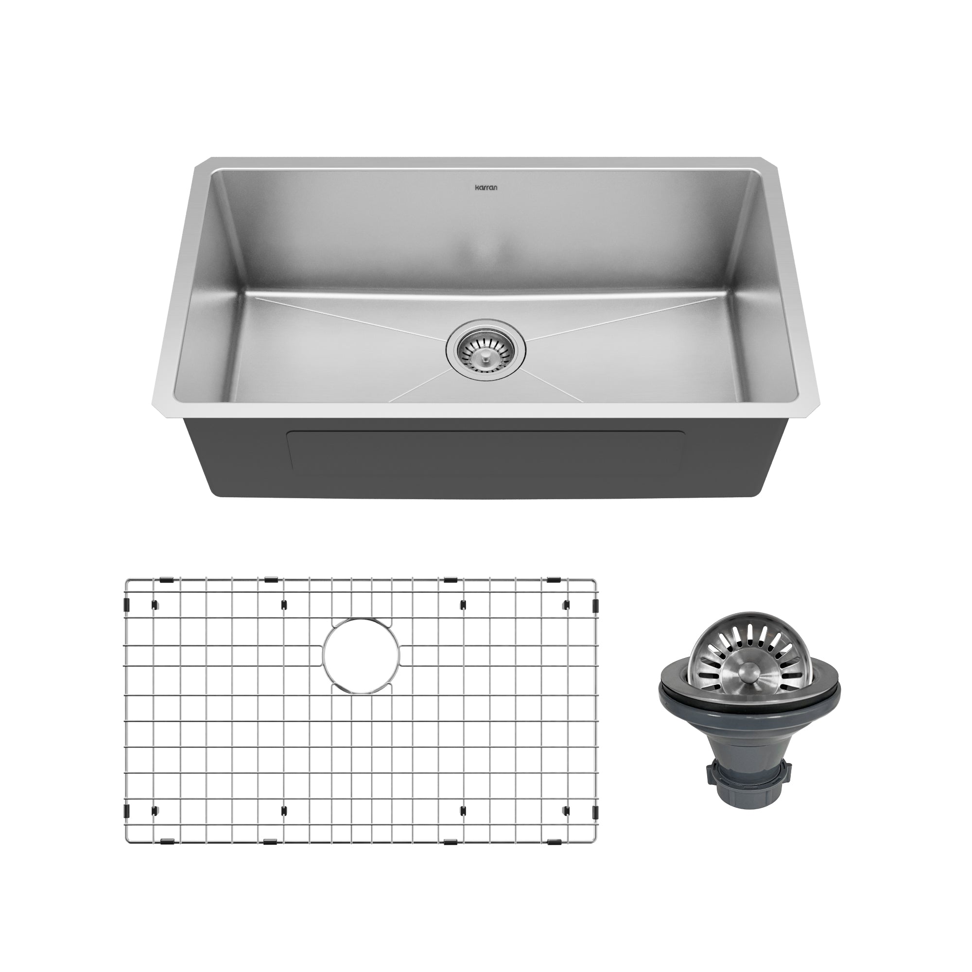 Karran Elite 32" Undermount Stainless Steel Kitchen Sink, 16 Gauge, EL-79-PK1