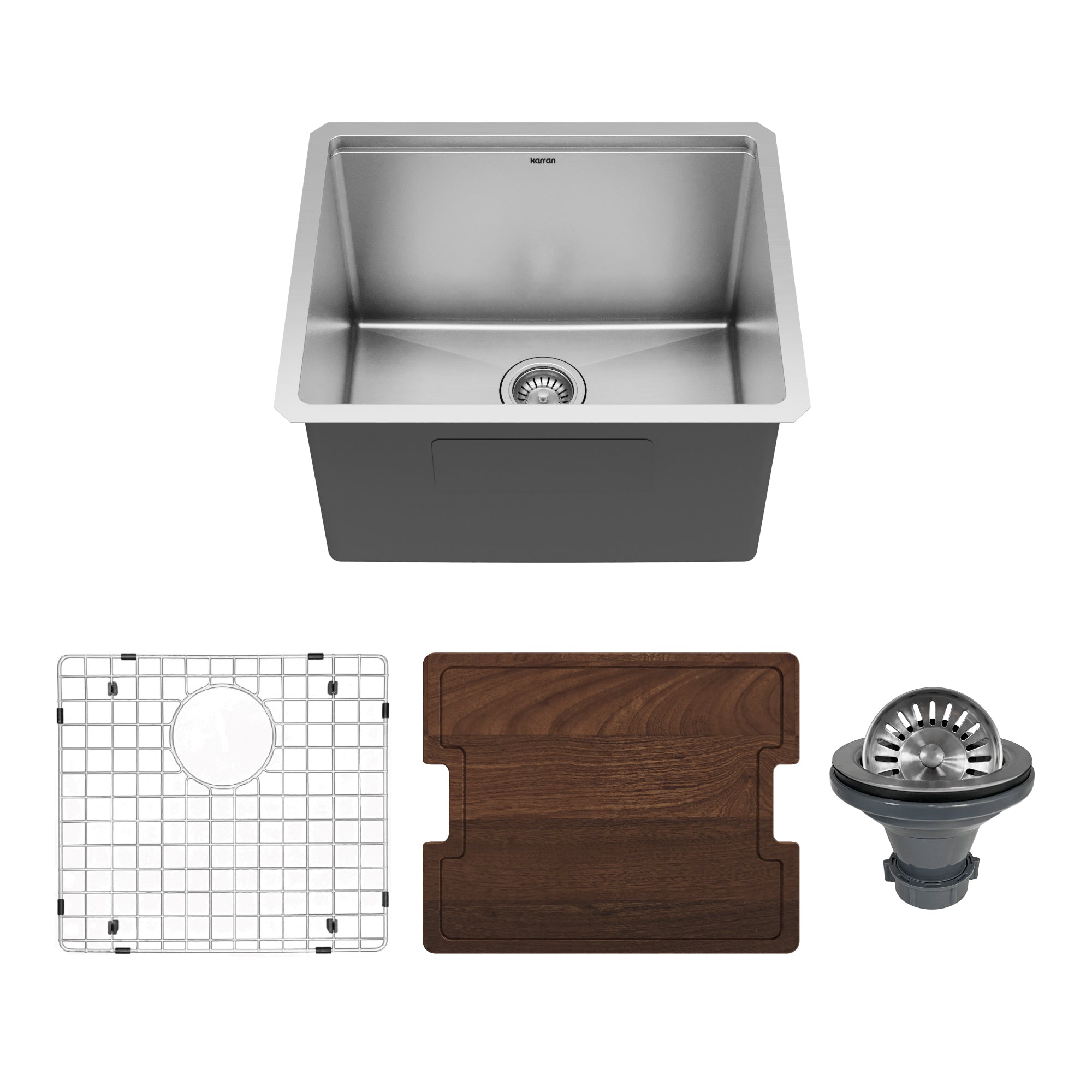 Main Image of Karran Elite Workstation 23" Undermount Stainless Steel Workstation Kitchen Sink with Accessories, 16 Gauge, WS-33-PK1